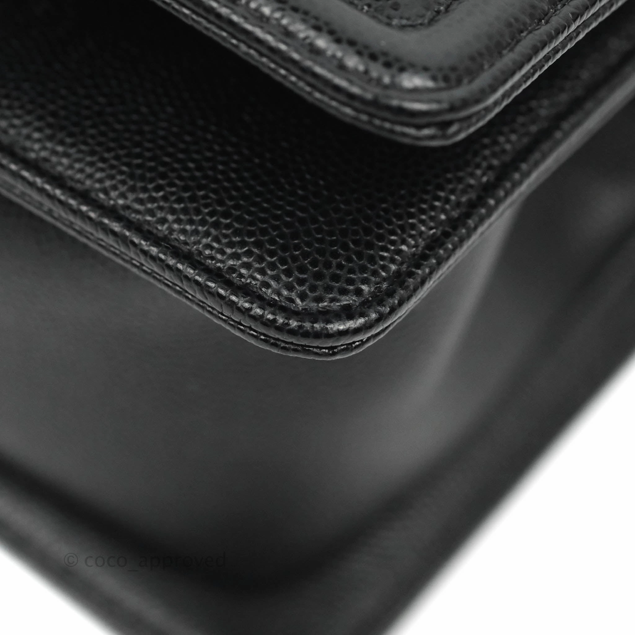 Chanel Small Boy Black Caviar Ruthenium Hardware