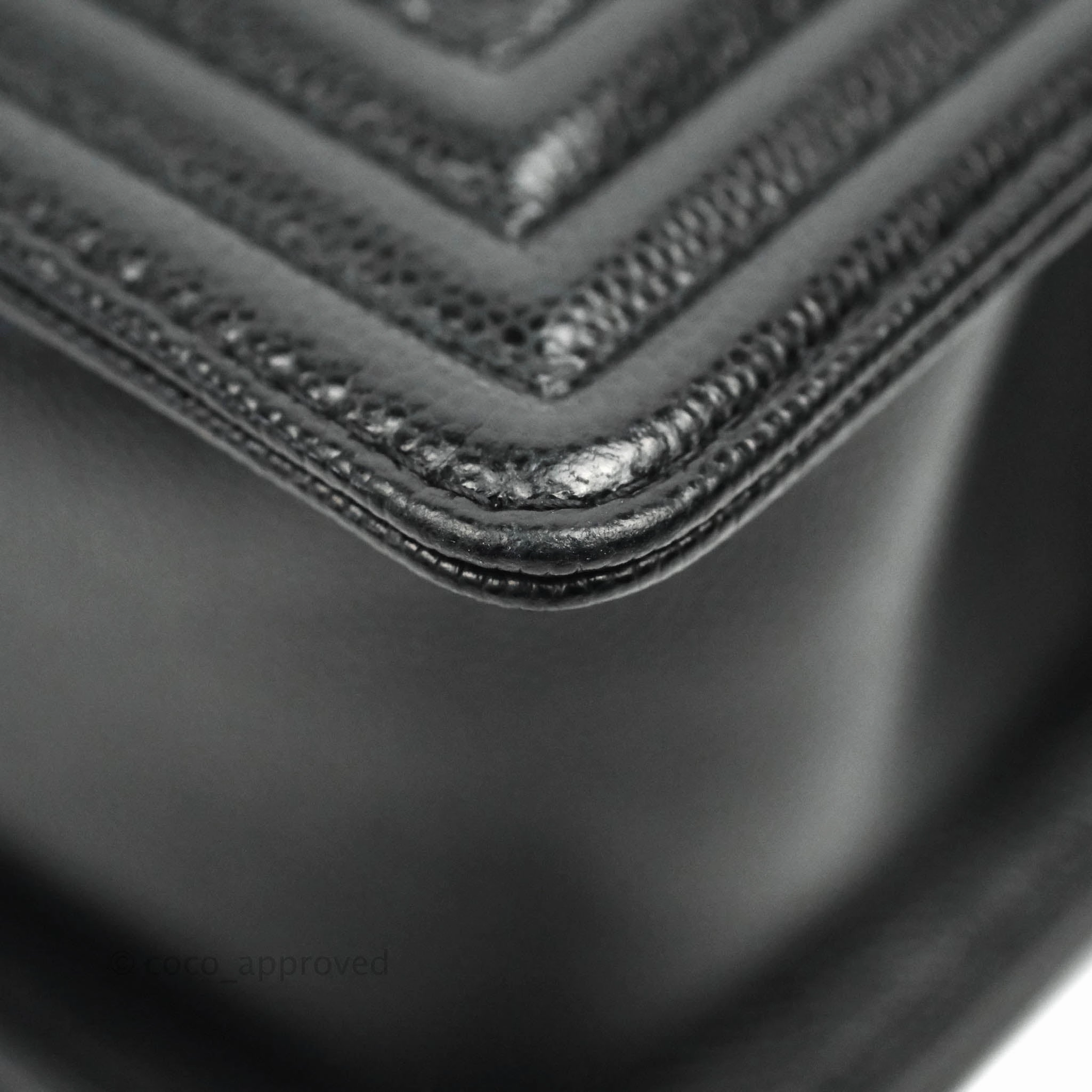 Chanel Small Boy Black Caviar Ruthenium Hardware