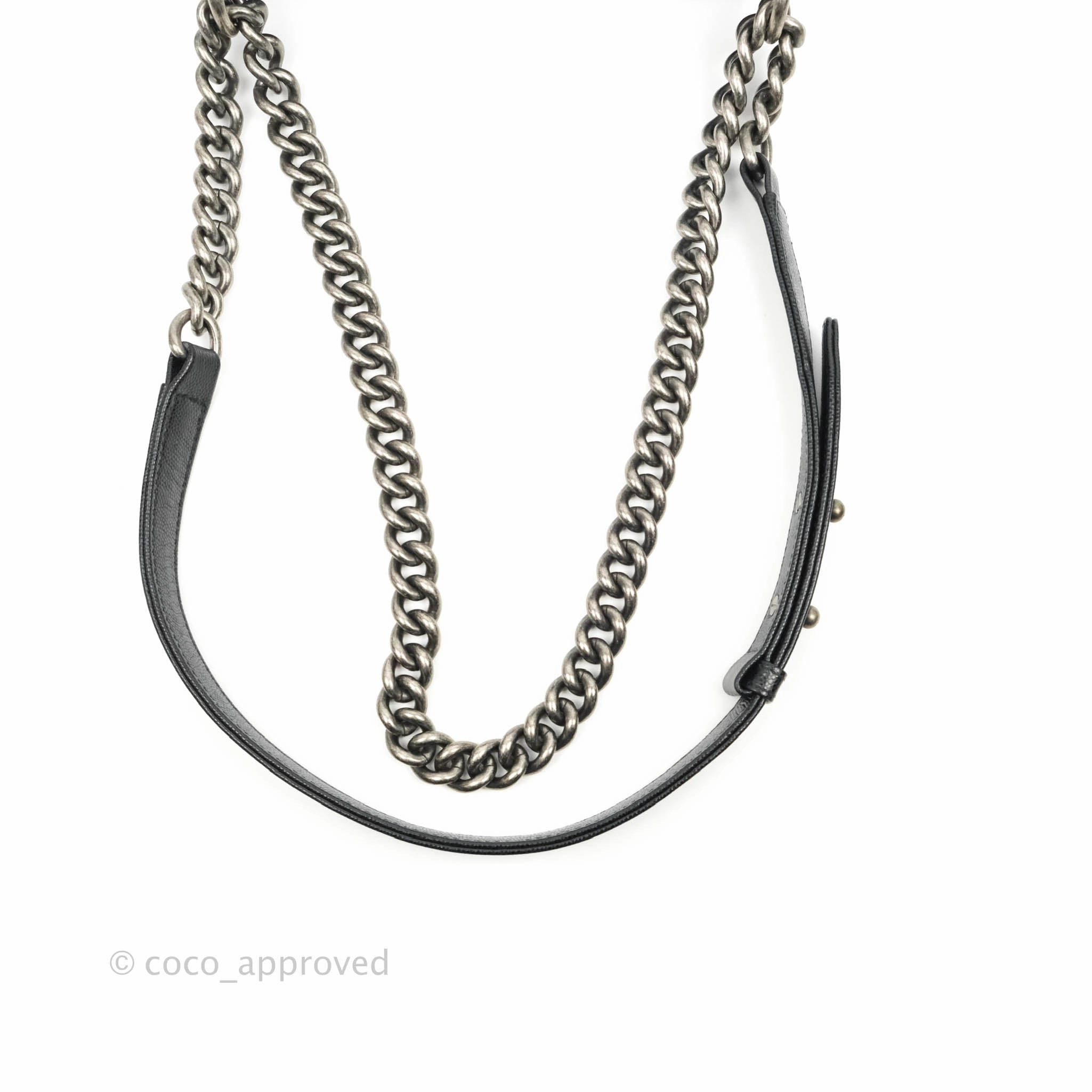 Chanel Small Boy Black Caviar Ruthenium Hardware