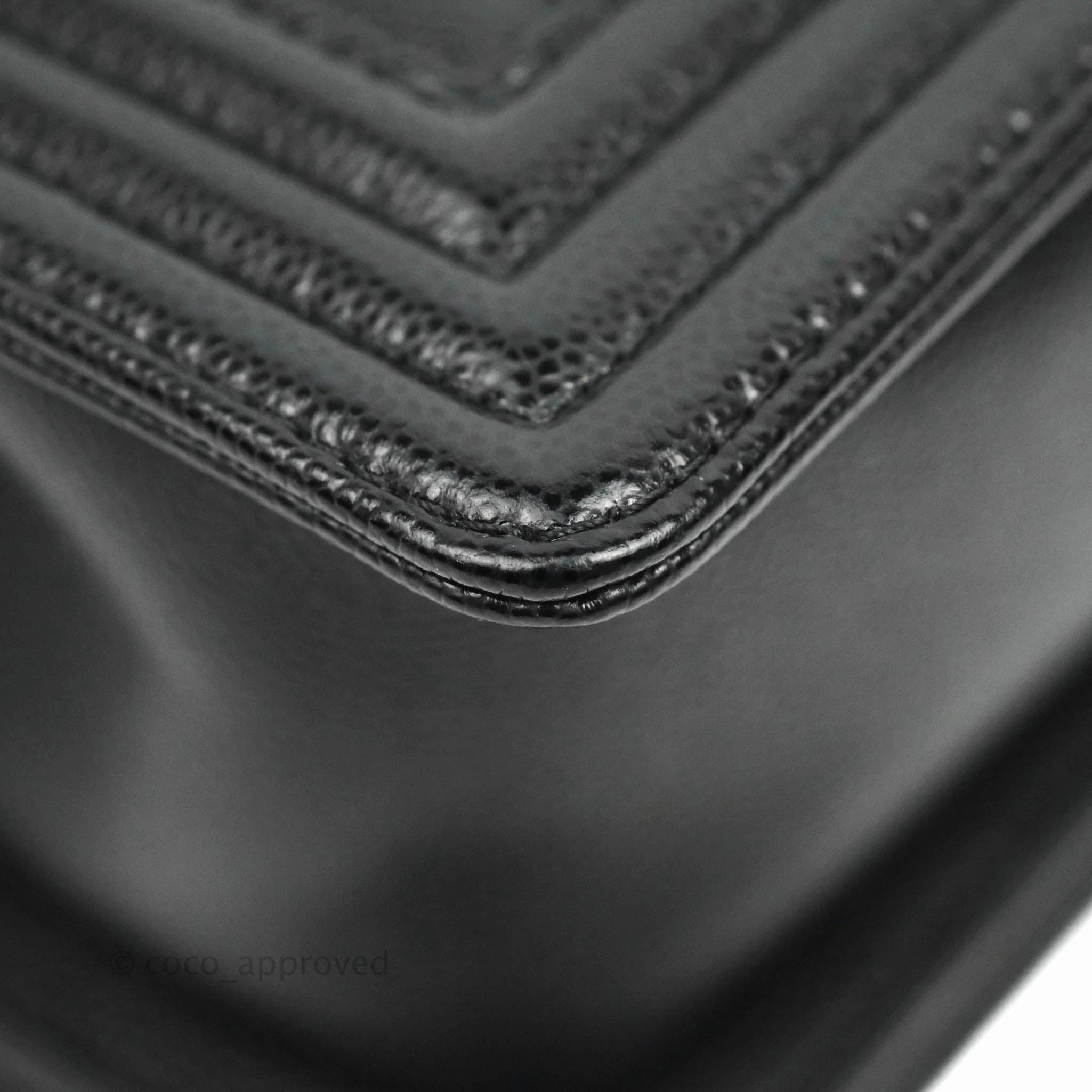 Chanel Small Boy Black Caviar Ruthenium Hardware