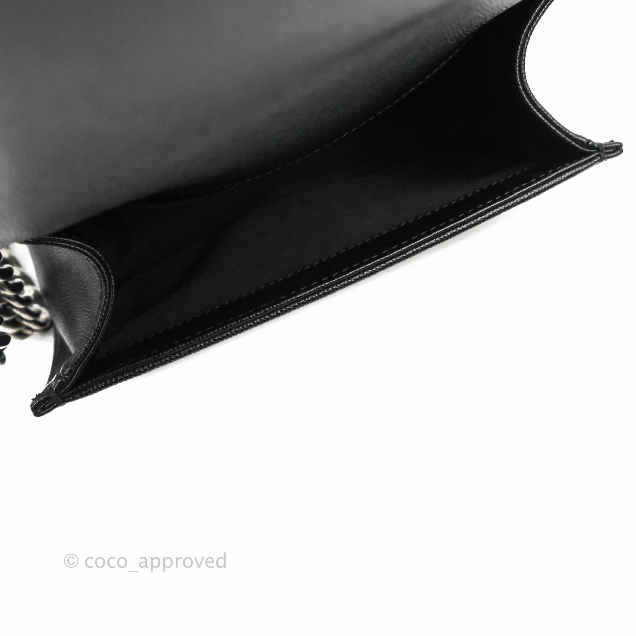 Chanel Small Boy Black Caviar Ruthenium Hardware