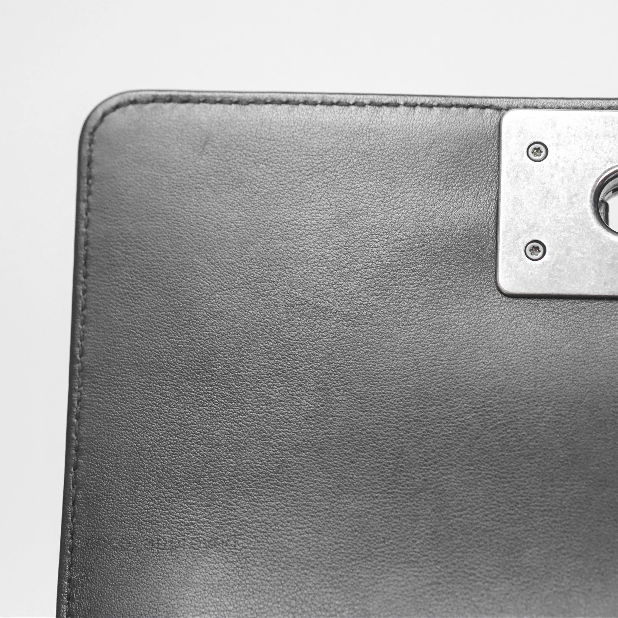 Chanel Small Boy Black Lambskin Ruthenium Hardware