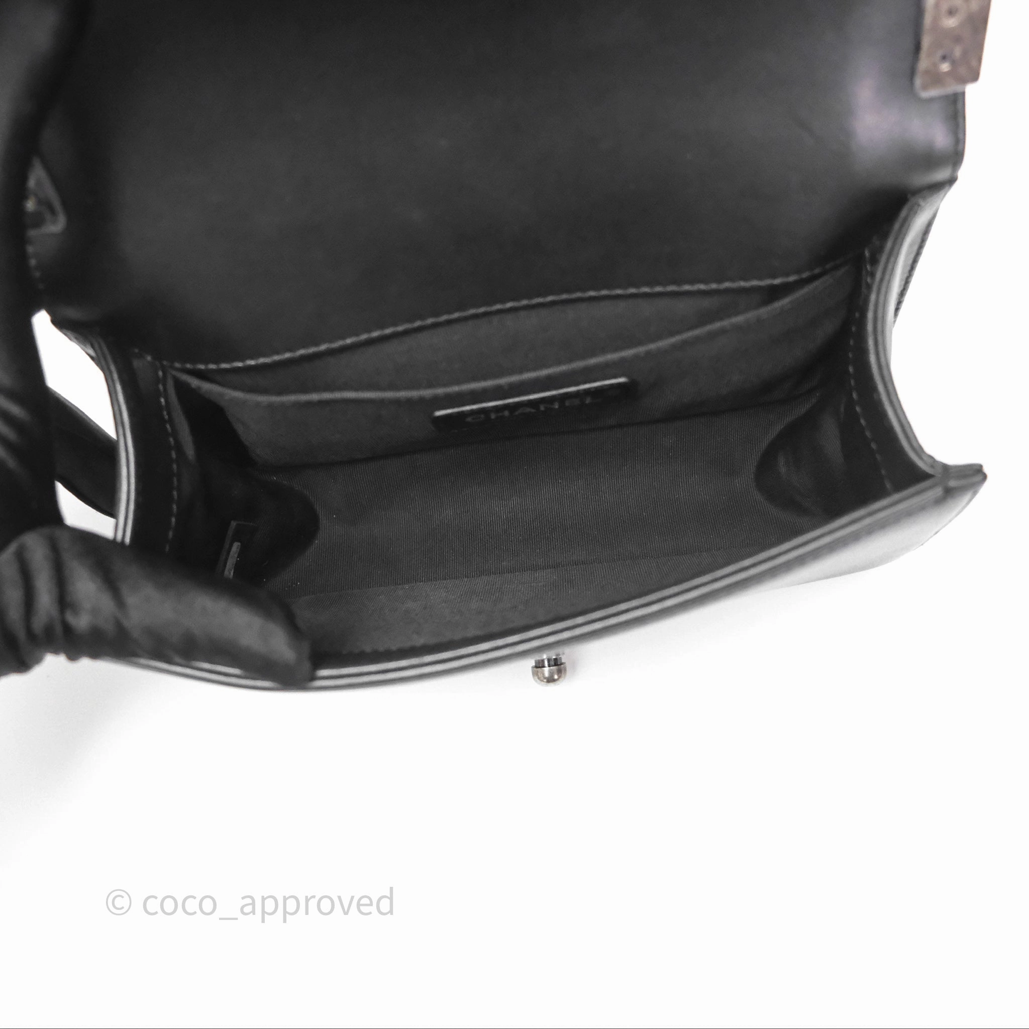 Chanel Small Boy Black Lambskin Ruthenium Hardware