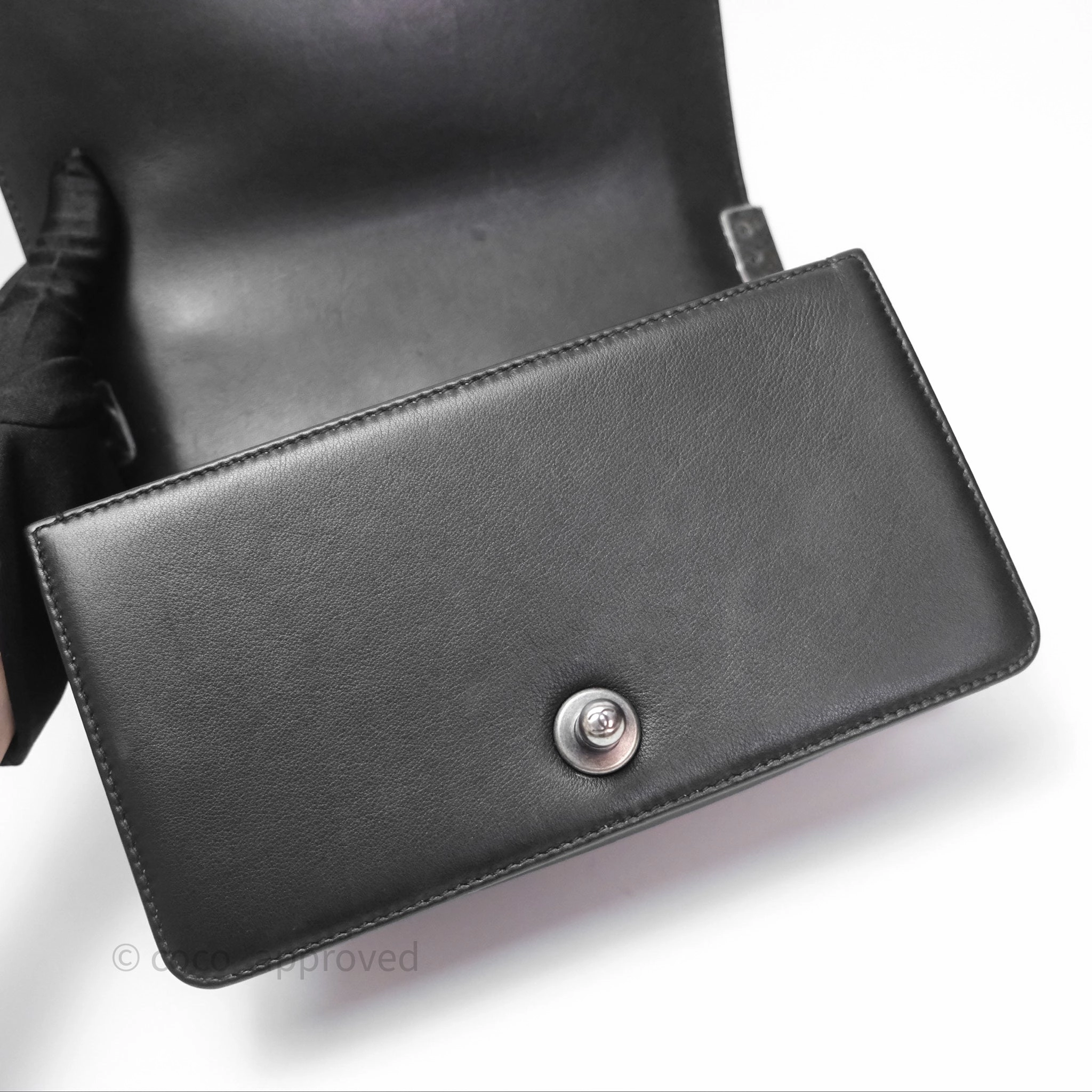 Chanel Small Boy Black Lambskin Ruthenium Hardware