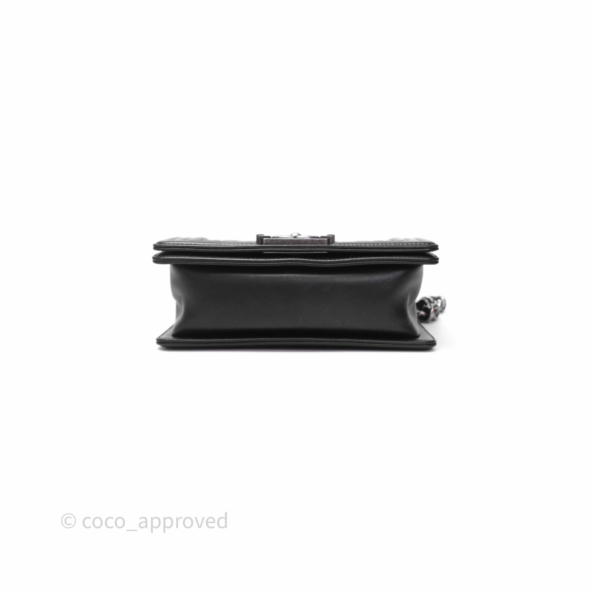 Chanel Small Boy Black Lambskin Ruthenium Hardware