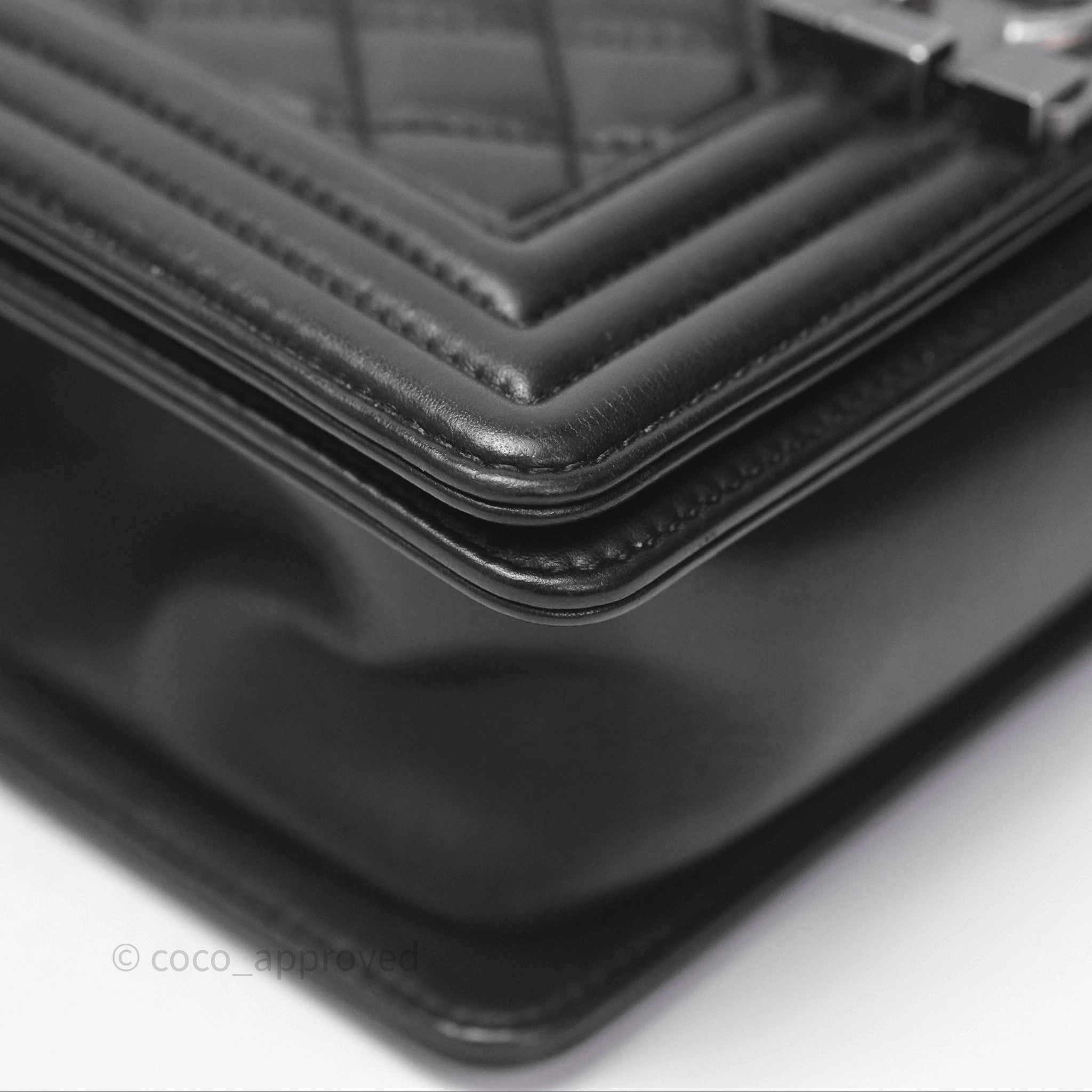 Chanel Small Boy Black Lambskin Ruthenium Hardware