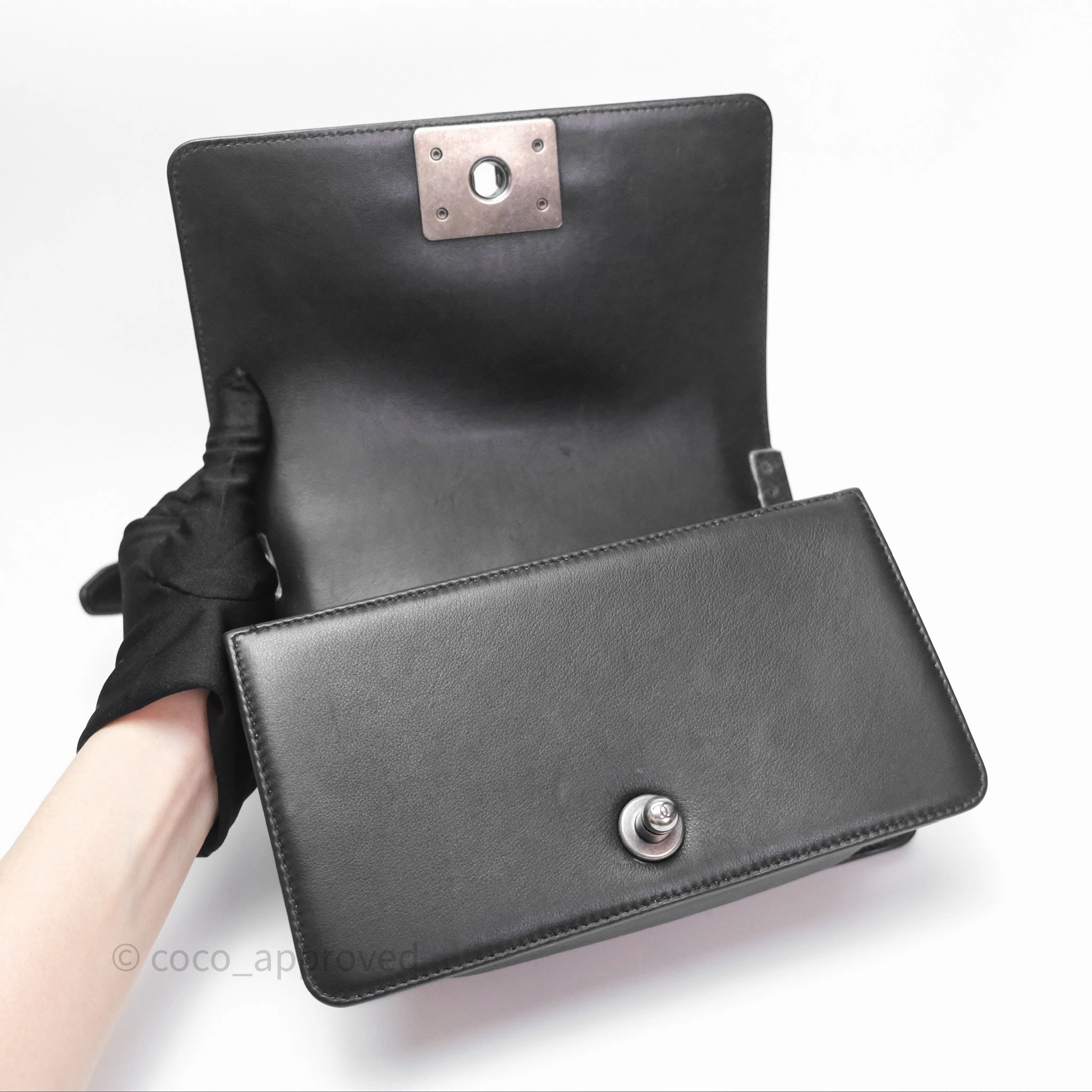 Chanel Small Boy Black Lambskin Ruthenium Hardware