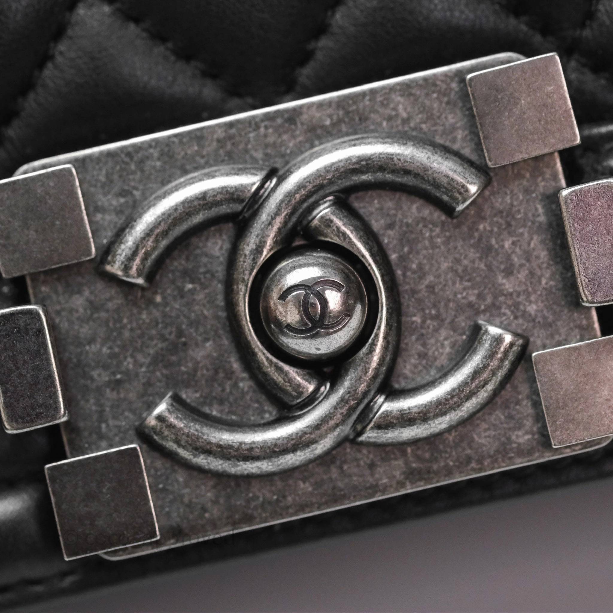 Chanel Small Boy Black Lambskin Ruthenium Hardware