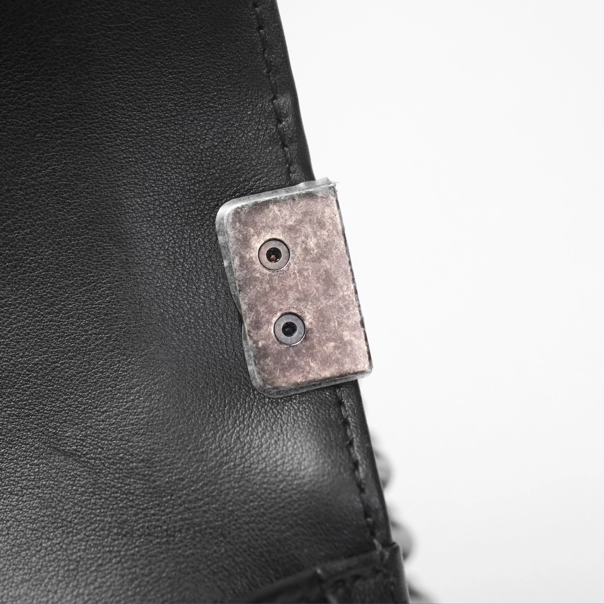 Chanel Small Boy Black Lambskin Ruthenium Hardware