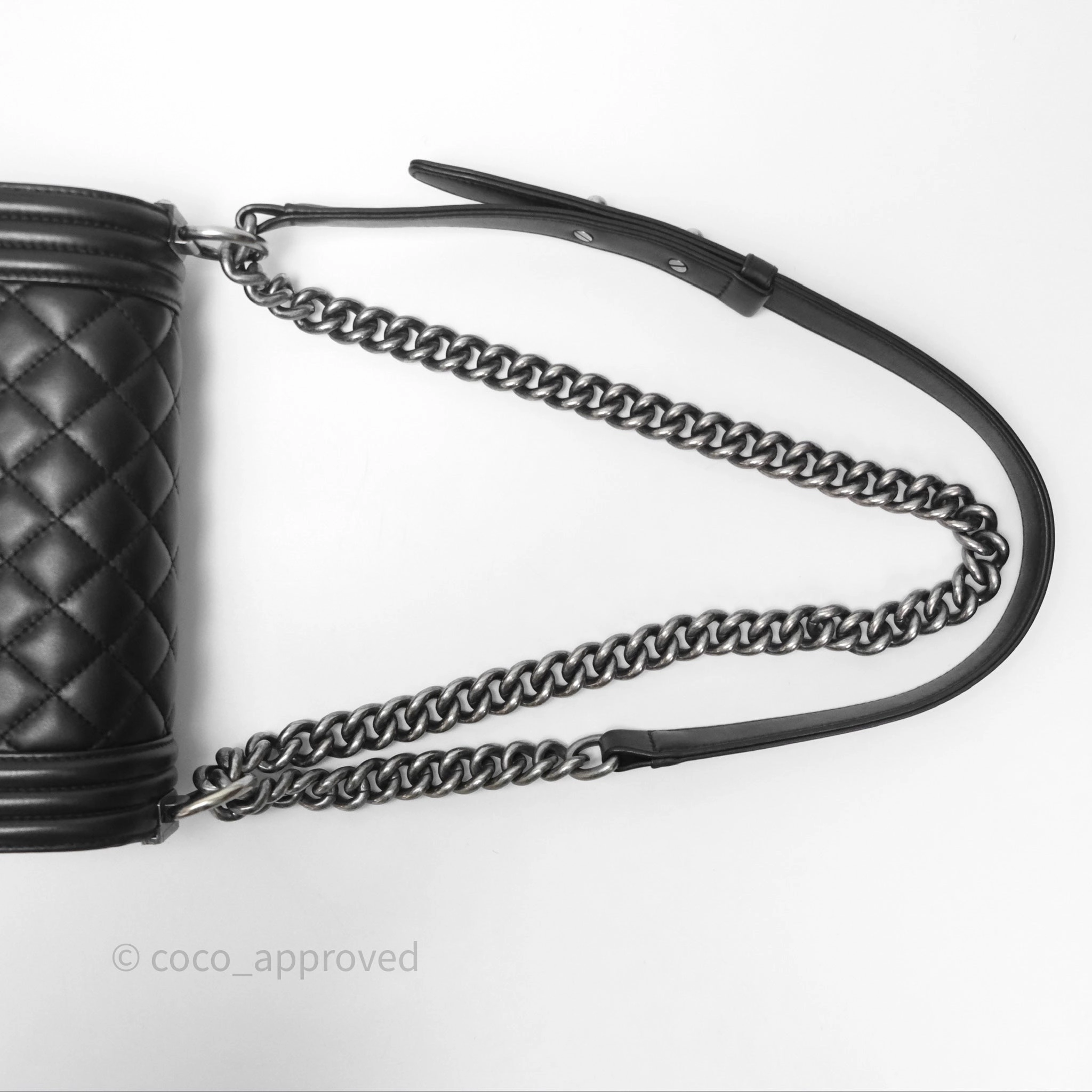 Chanel Small Boy Black Lambskin Ruthenium Hardware