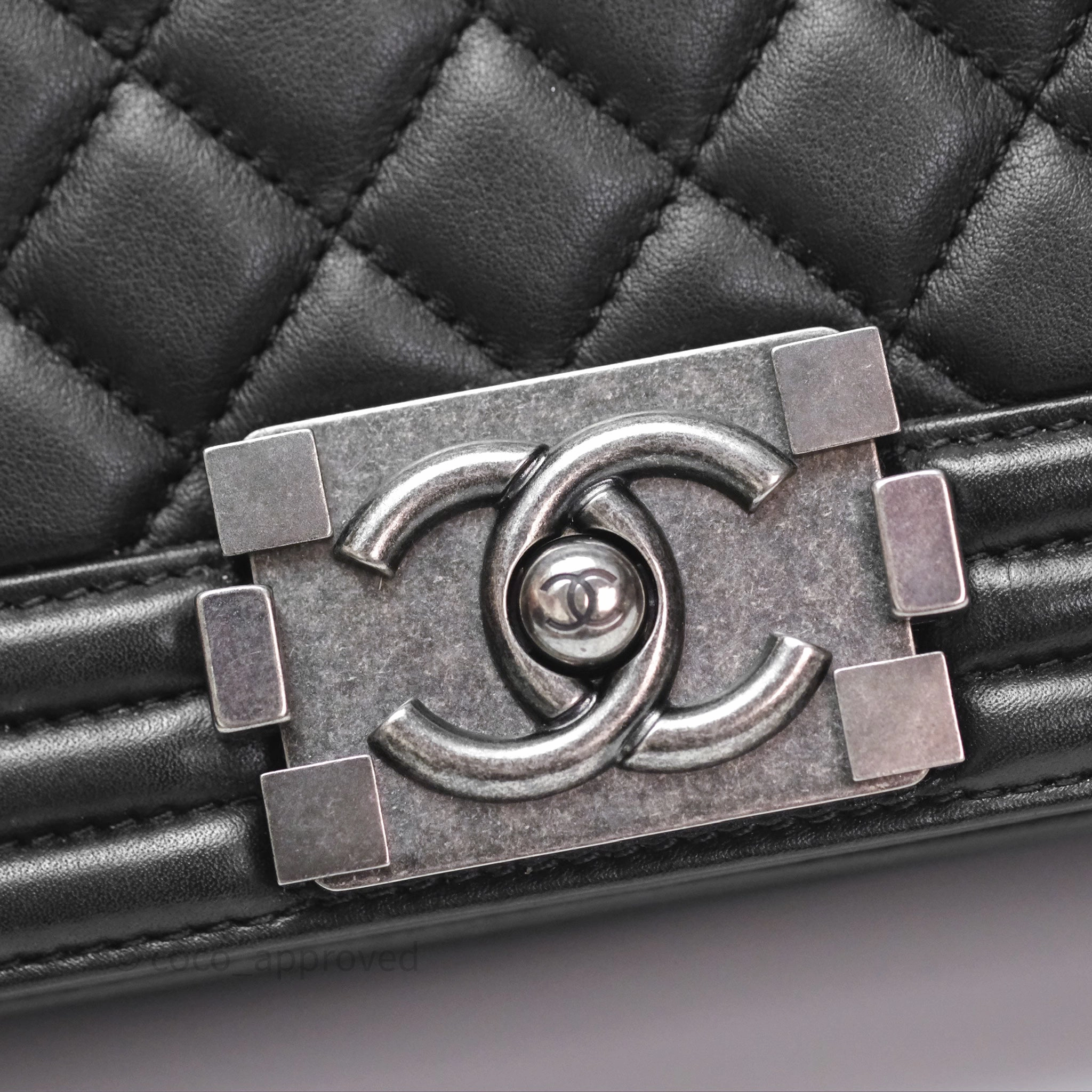 Chanel Small Boy Black Lambskin Ruthenium Hardware
