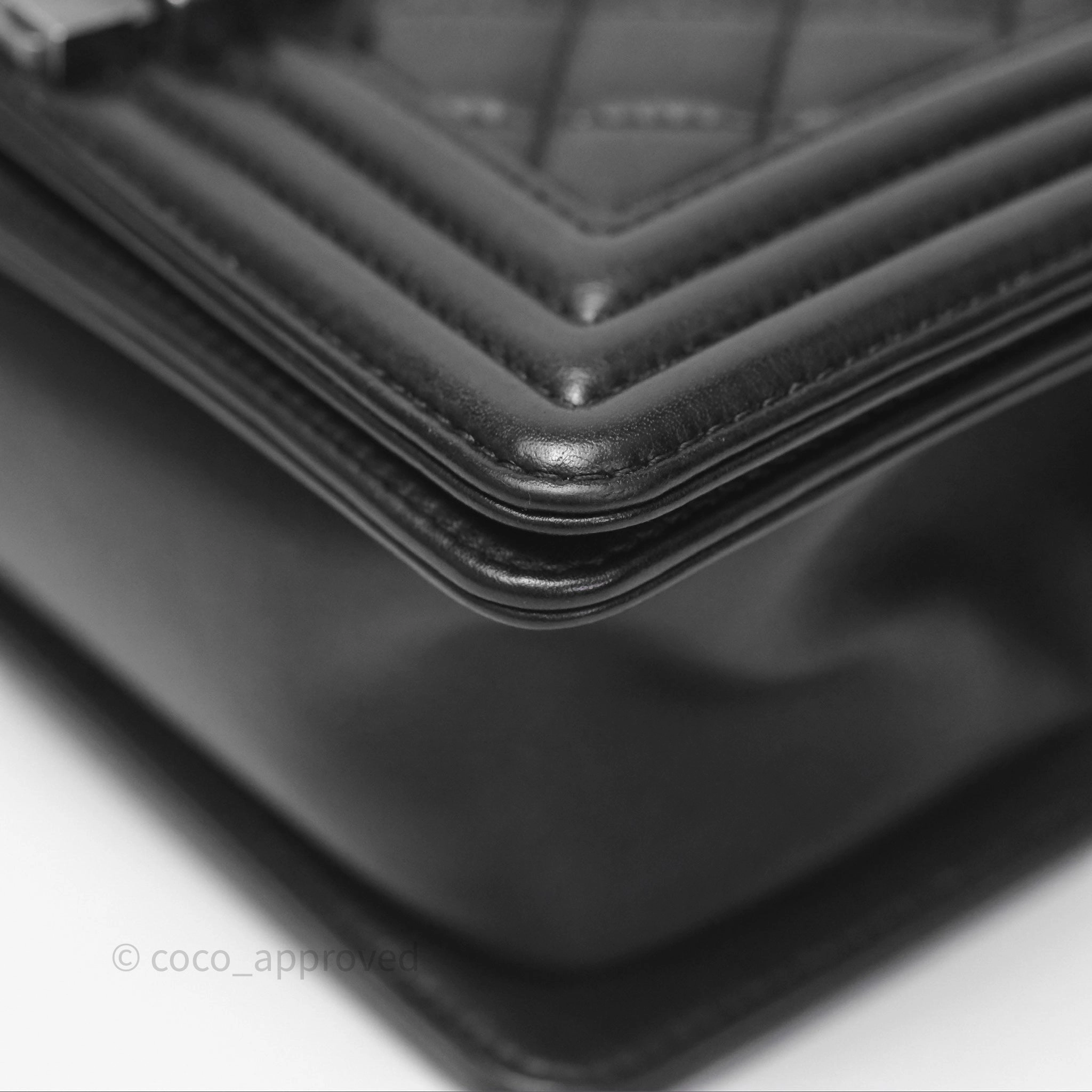 Chanel Small Boy Black Lambskin Ruthenium Hardware