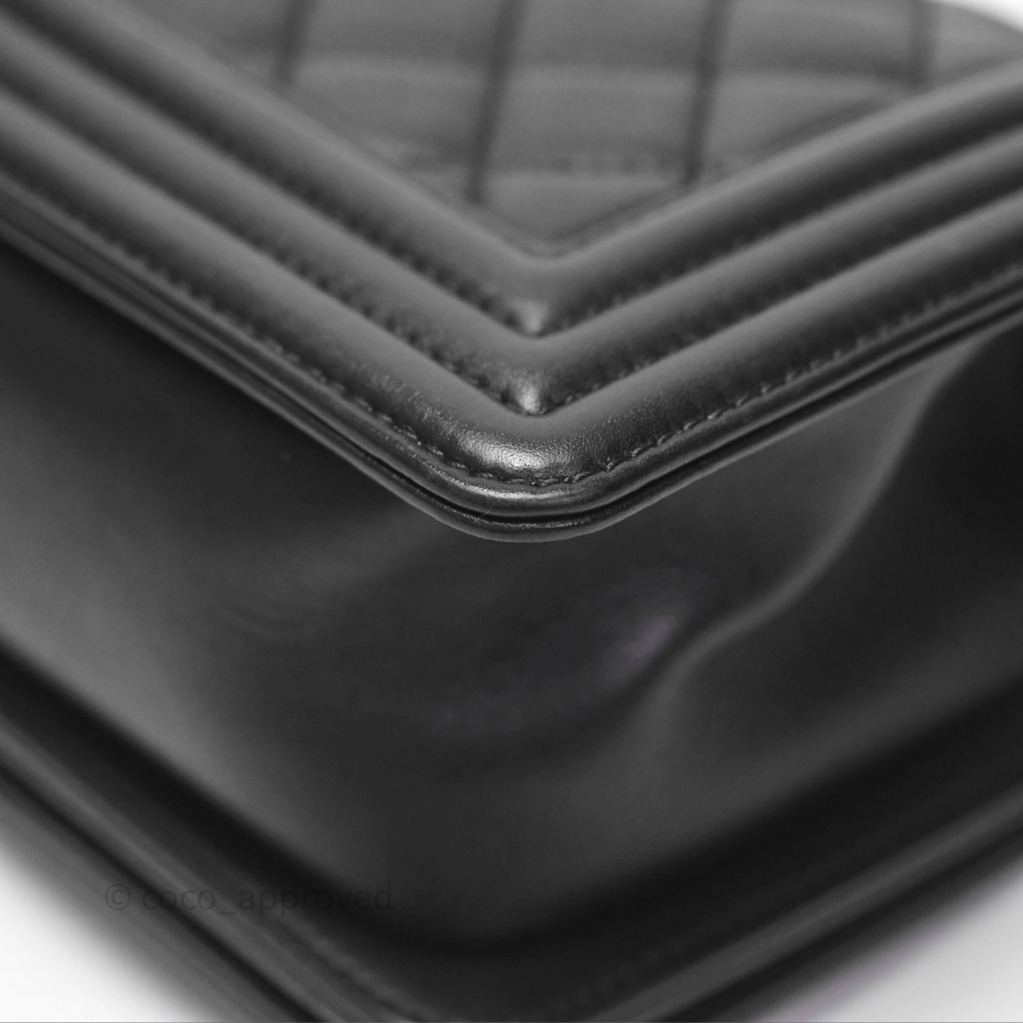 Chanel Small Boy Black Lambskin Ruthenium Hardware