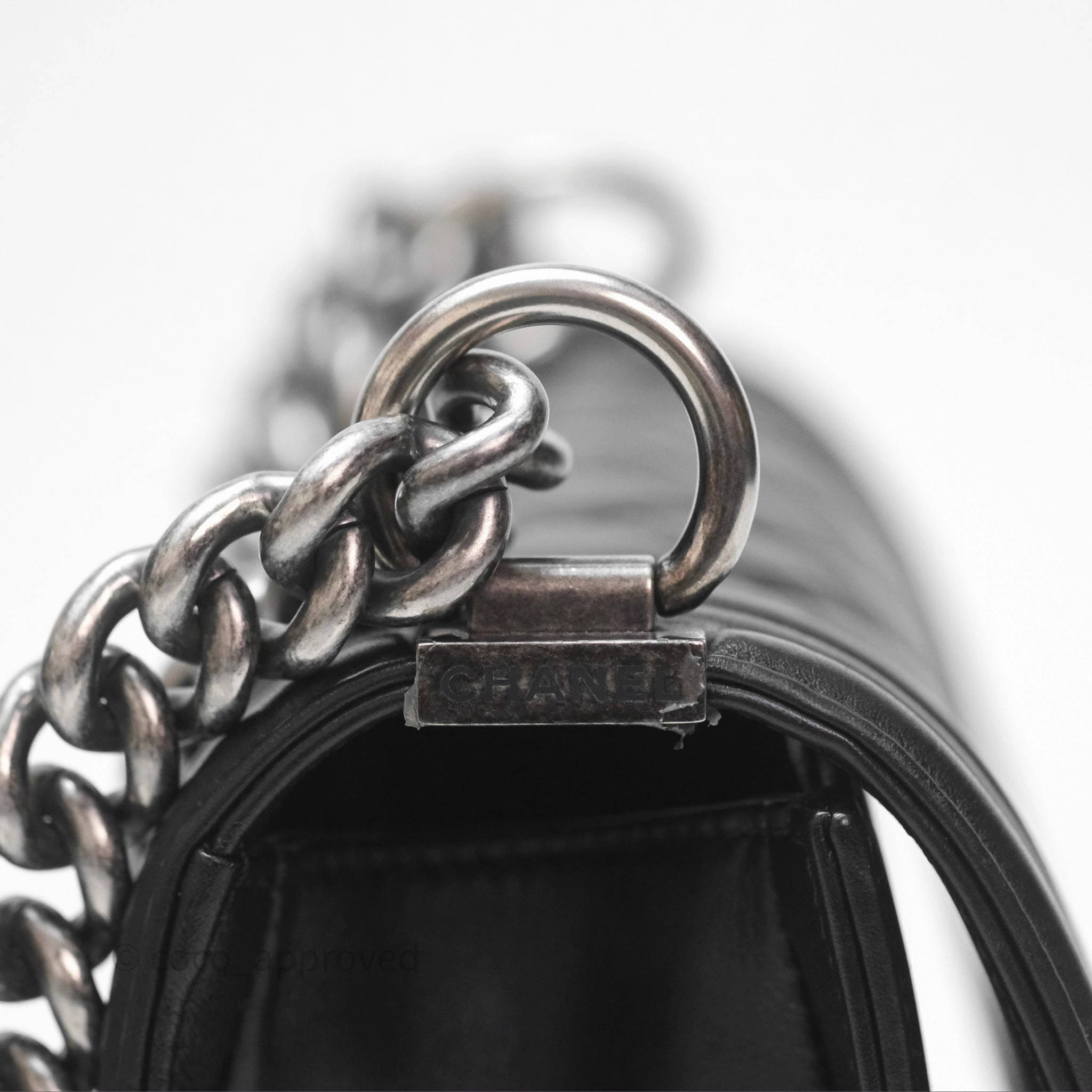 Chanel Small Boy Black Lambskin Ruthenium Hardware