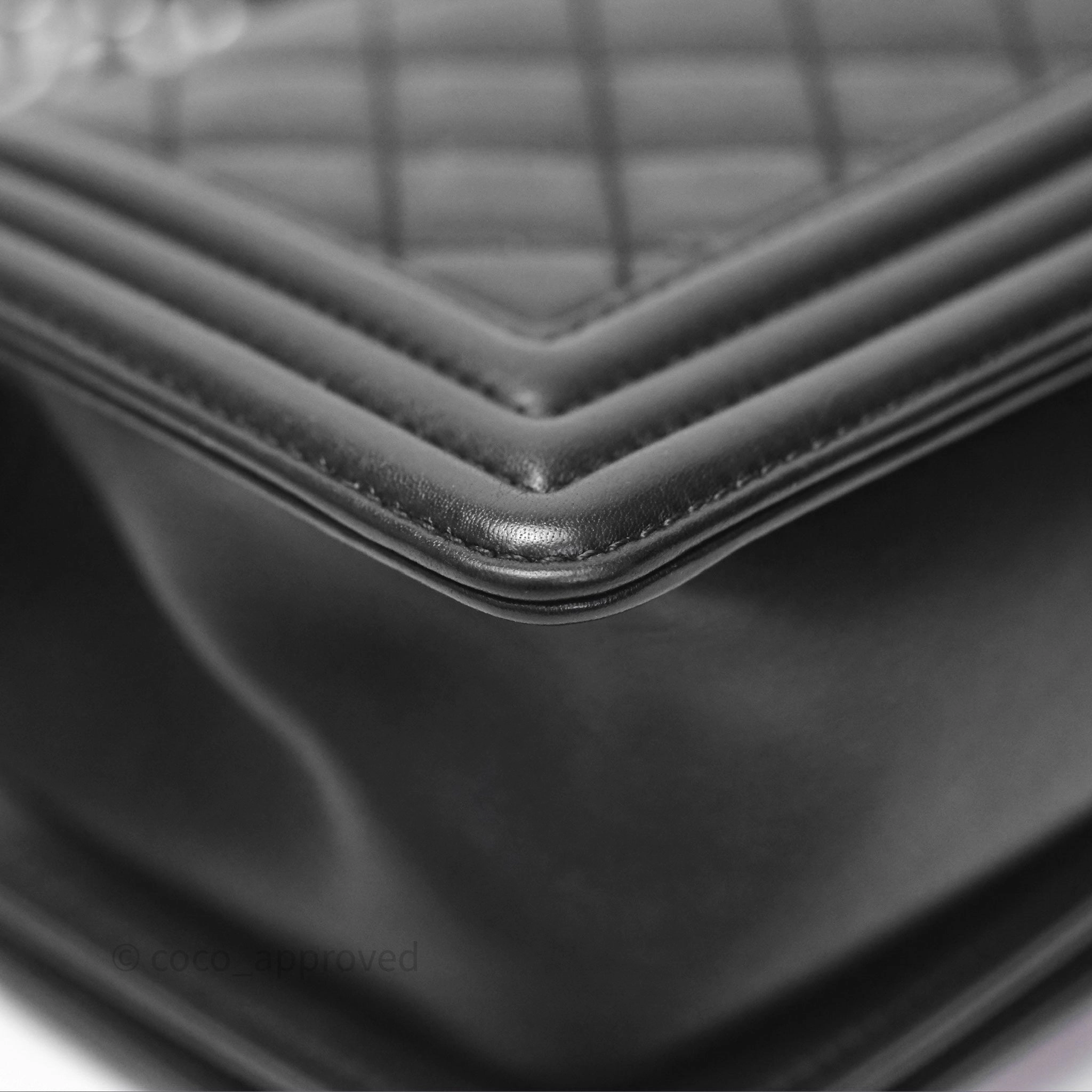 Chanel Small Boy Black Lambskin Ruthenium Hardware