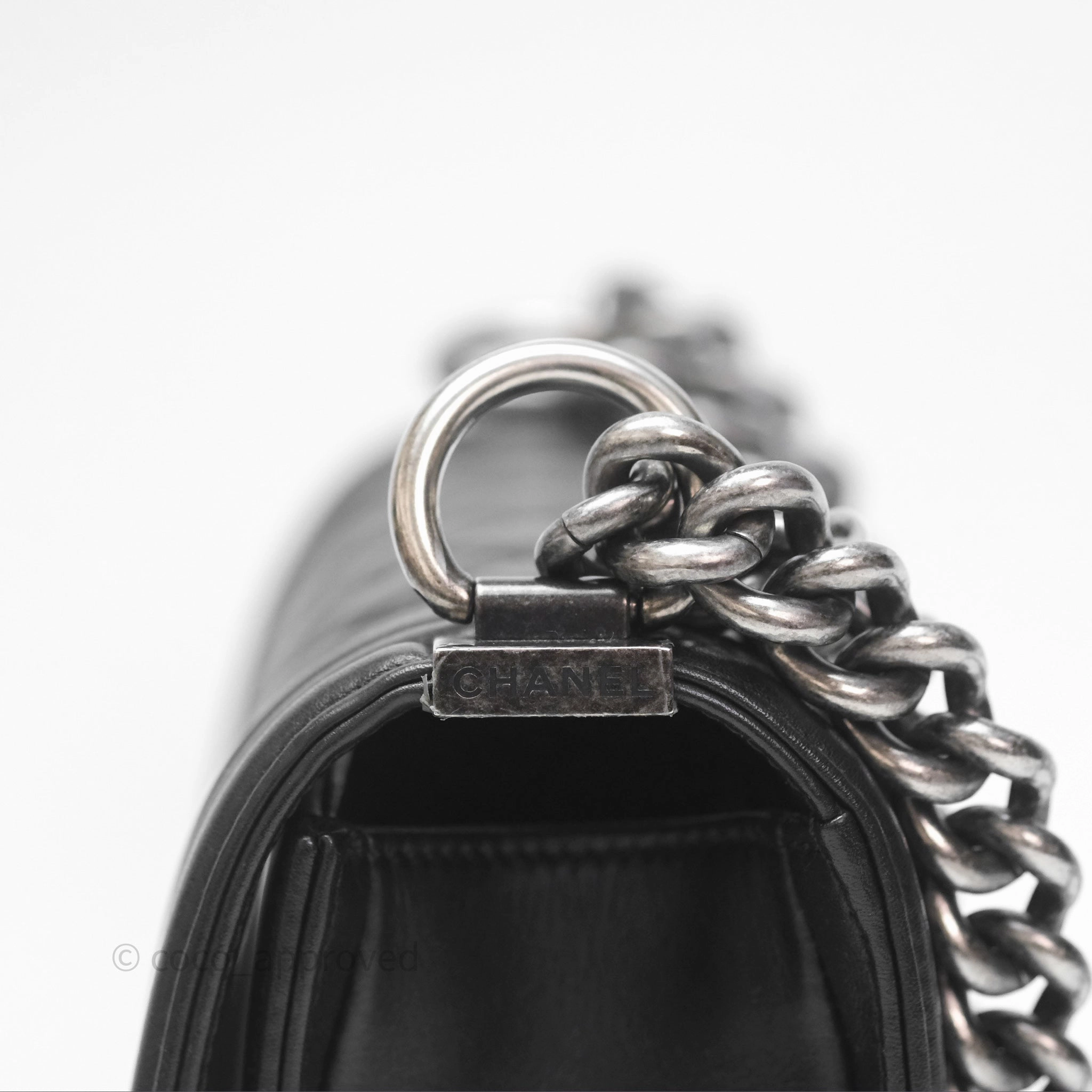 Chanel Small Boy Black Lambskin Ruthenium Hardware