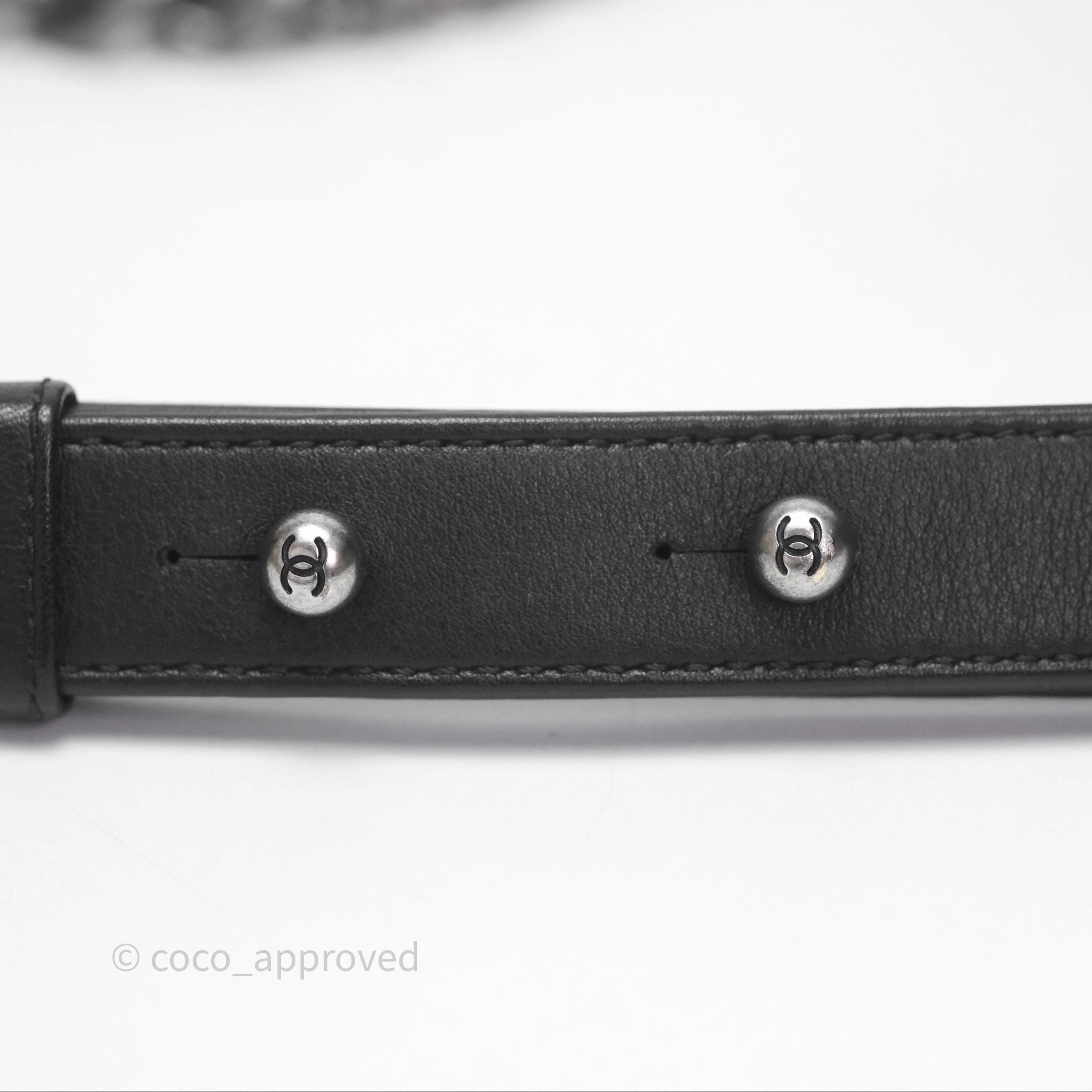 Chanel Small Boy Black Lambskin Ruthenium Hardware