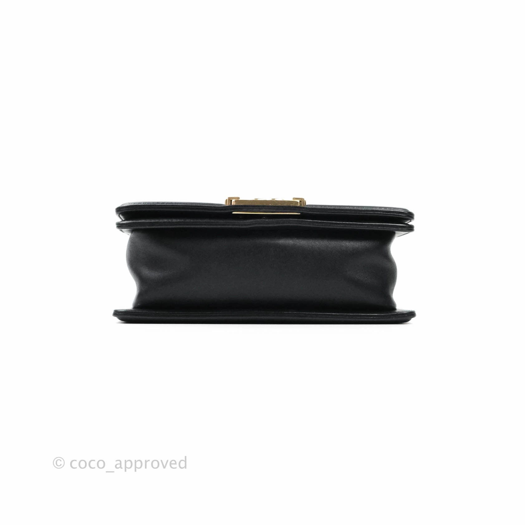 Chanel Small Boy Chevron Black Lambskin Gold Hardware