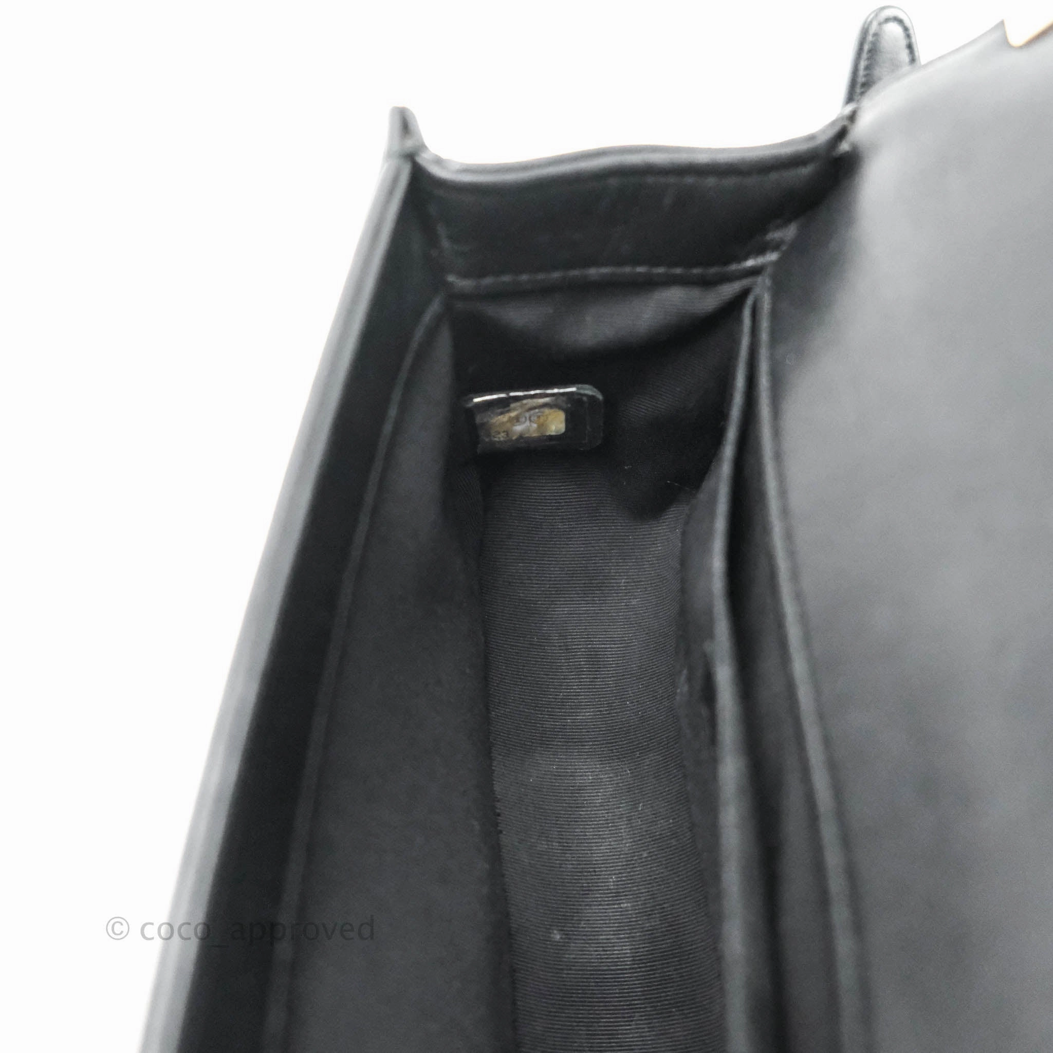Chanel Small Boy Chevron Black Lambskin Gold Hardware