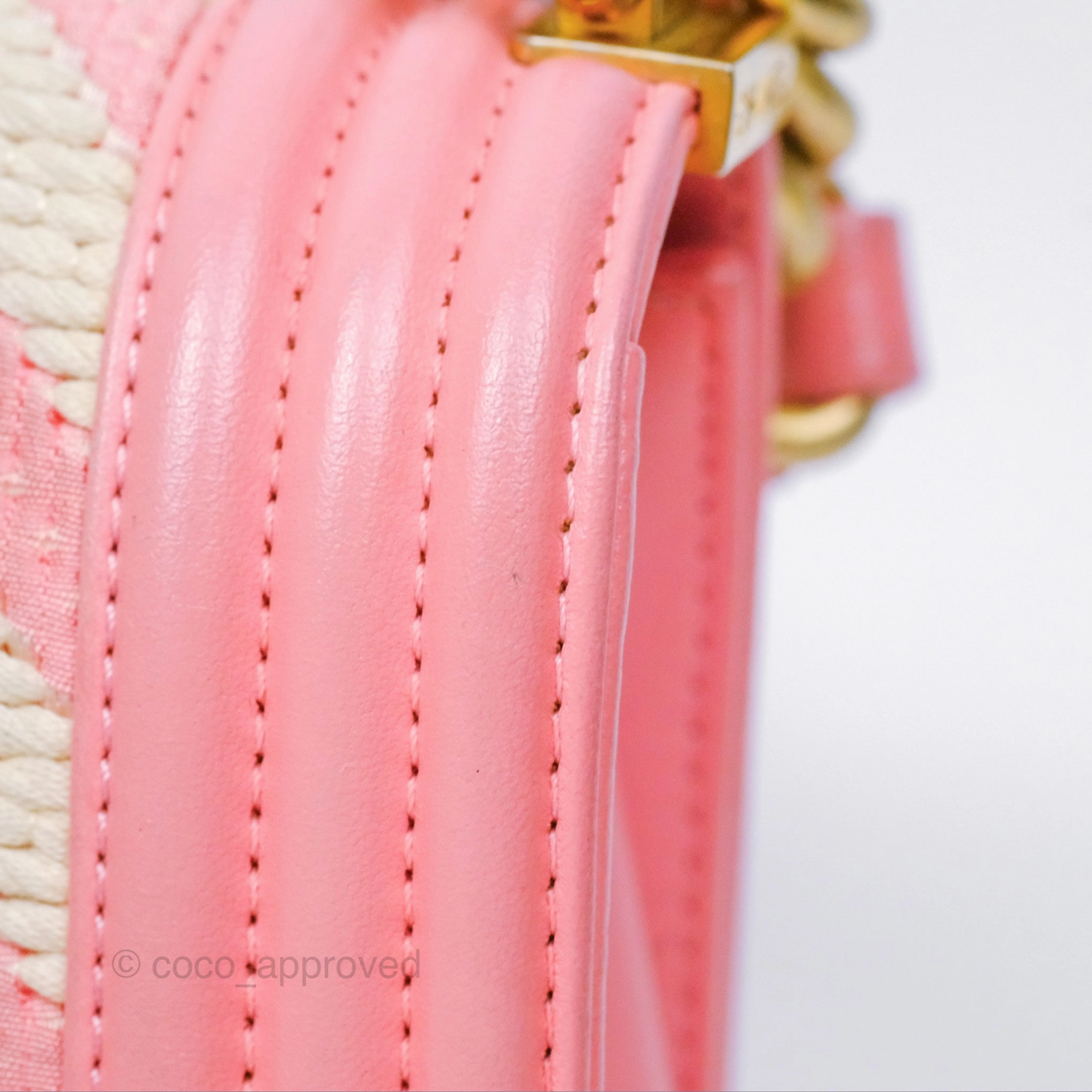 Chanel Small Boy Chevron Fabric Braided Pink Aged Gold Hardware