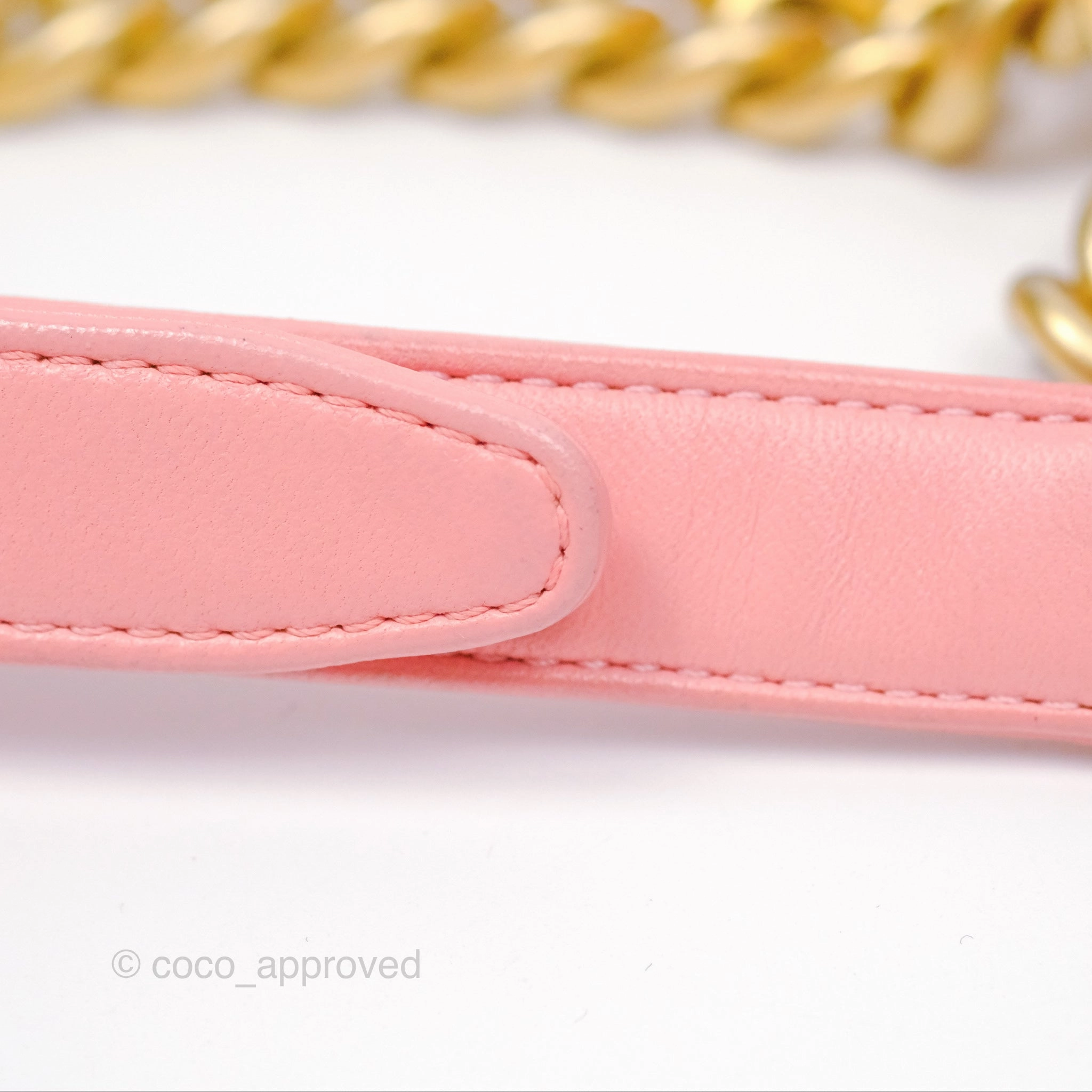Chanel Small Boy Chevron Fabric Braided Pink Aged Gold Hardware