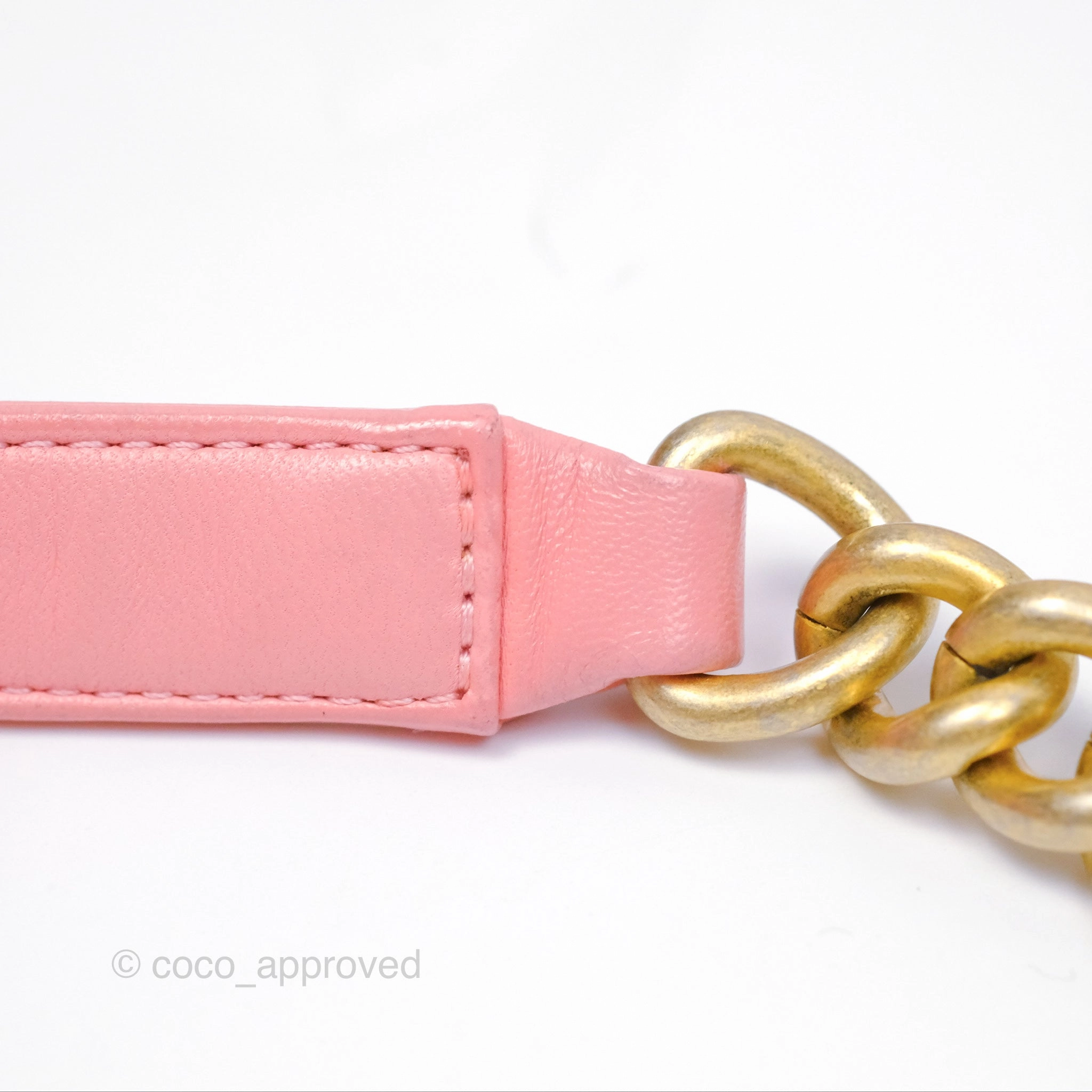 Chanel Small Boy Chevron Fabric Braided Pink Aged Gold Hardware