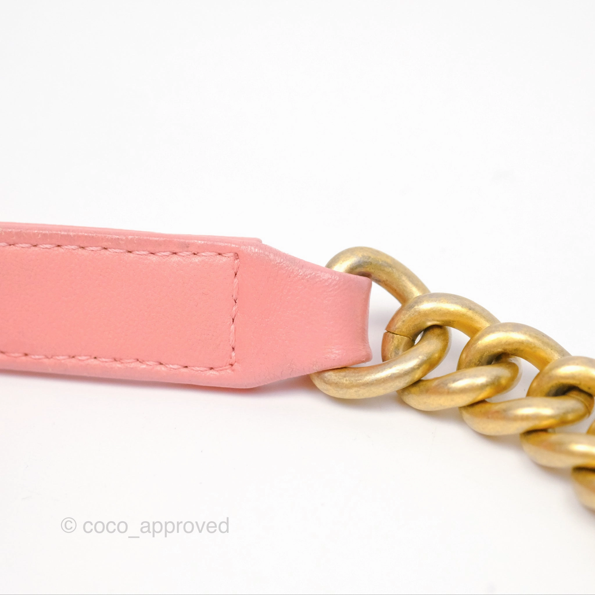 Chanel Small Boy Chevron Fabric Braided Pink Aged Gold Hardware