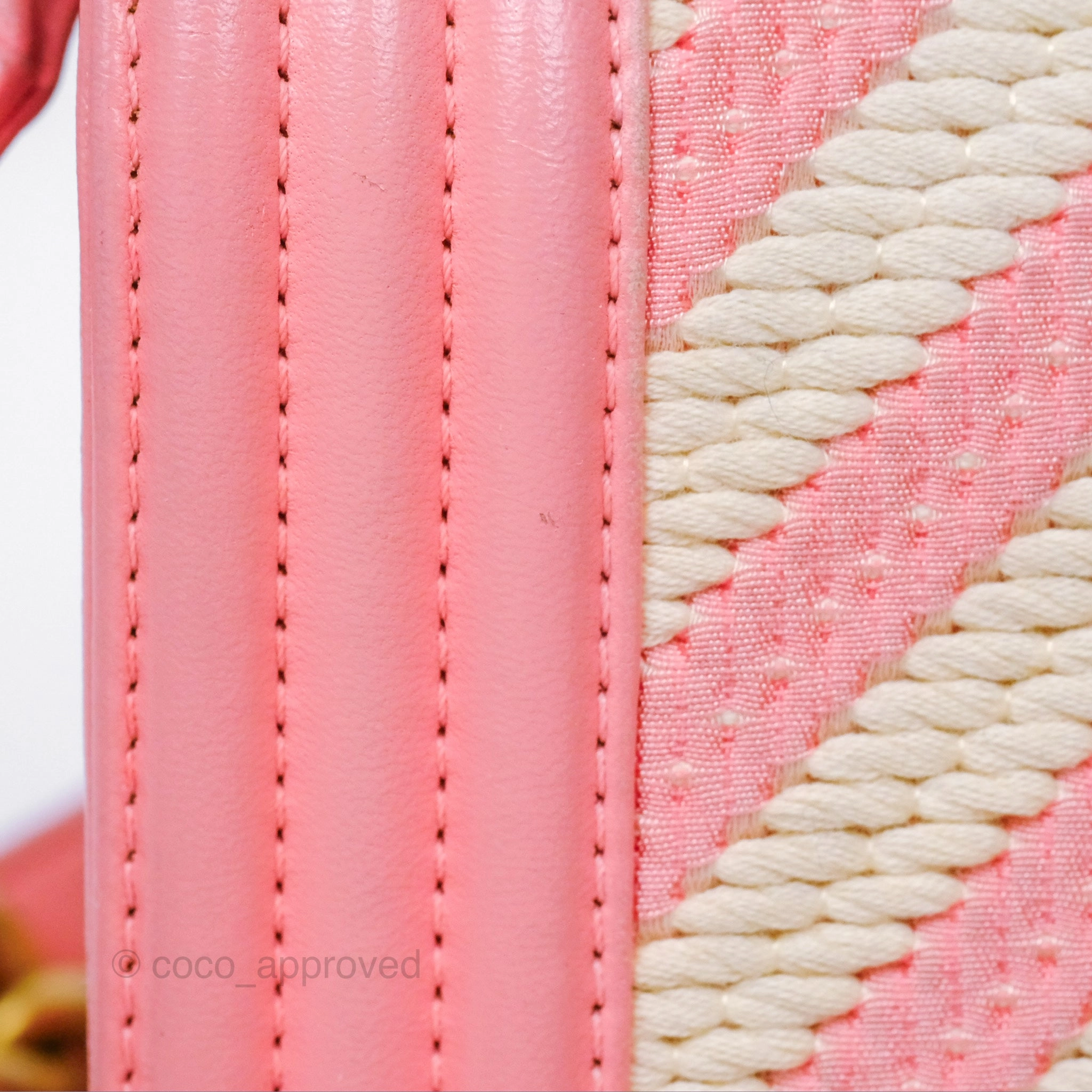 Chanel Small Boy Chevron Fabric Braided Pink Aged Gold Hardware