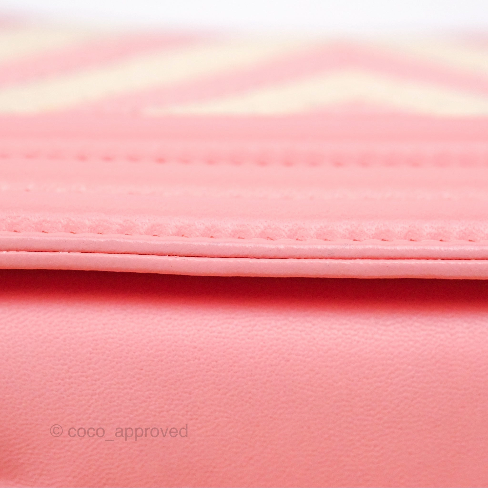 Chanel Small Boy Chevron Fabric Braided Pink Aged Gold Hardware