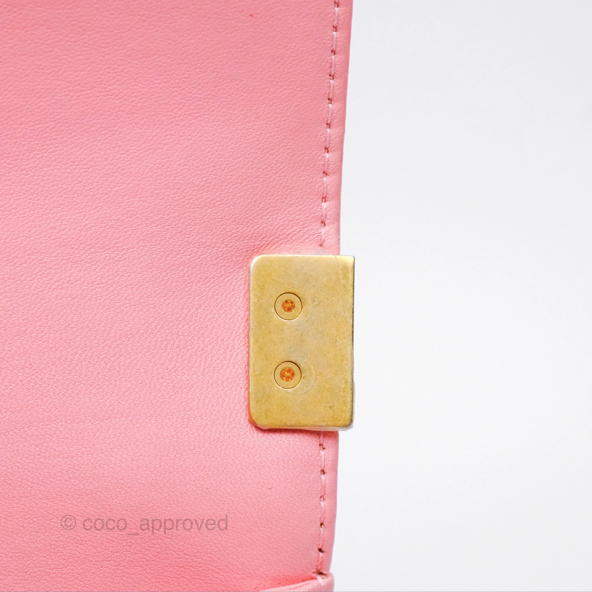 Chanel Small Boy Chevron Fabric Braided Pink Aged Gold Hardware