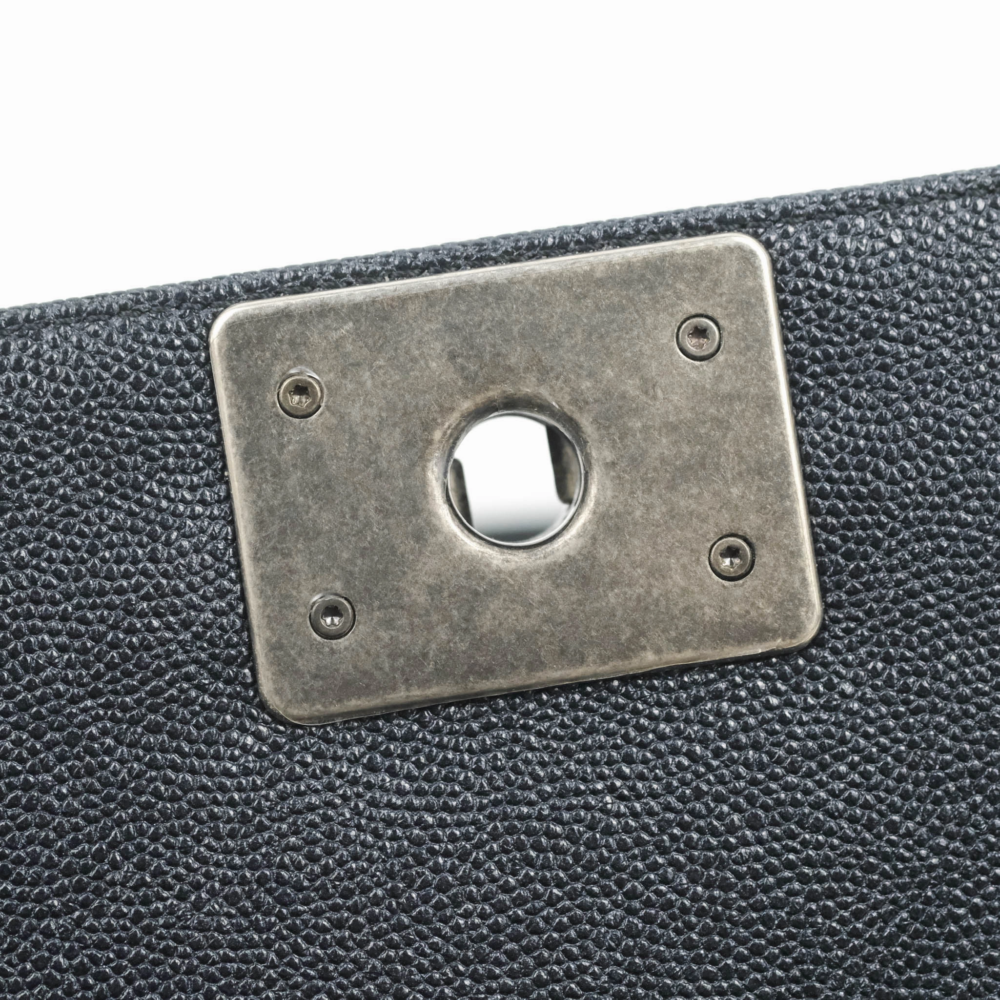 Chanel Small Boy Chevron Very Dark Navy (Looks Black) Caviar Ruthenium Hardware