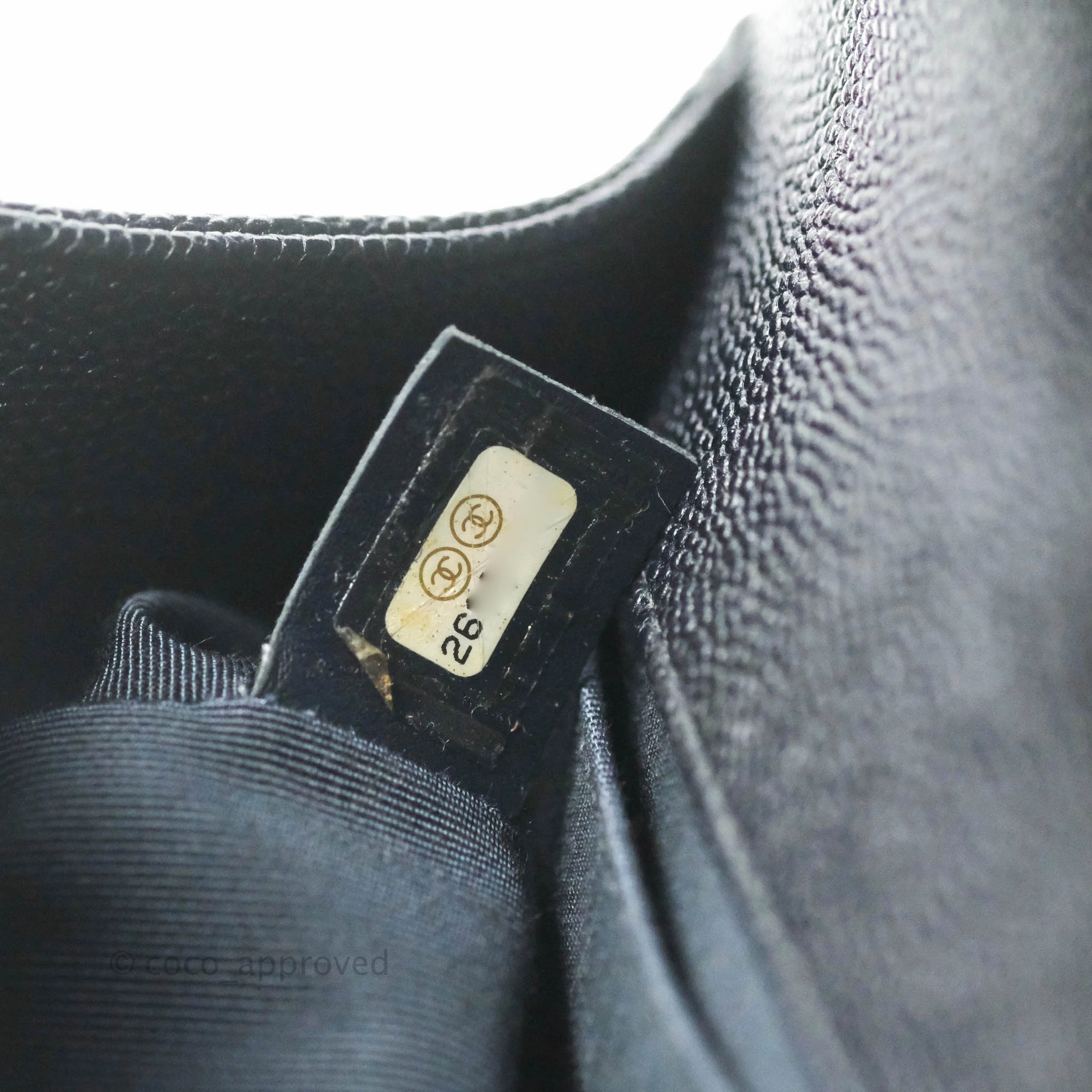 Chanel Small Boy Chevron Very Dark Navy (Looks Black) Caviar Ruthenium Hardware