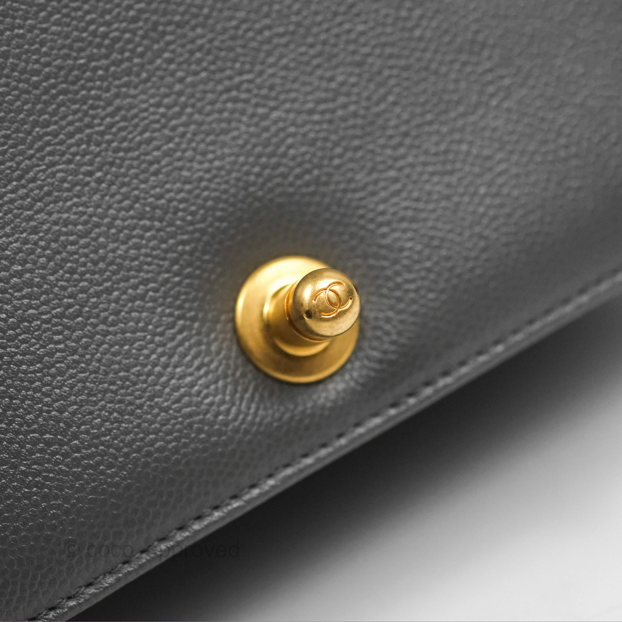 Chanel Small Boy Dark Grey Caviar Aged Gold Hardware
