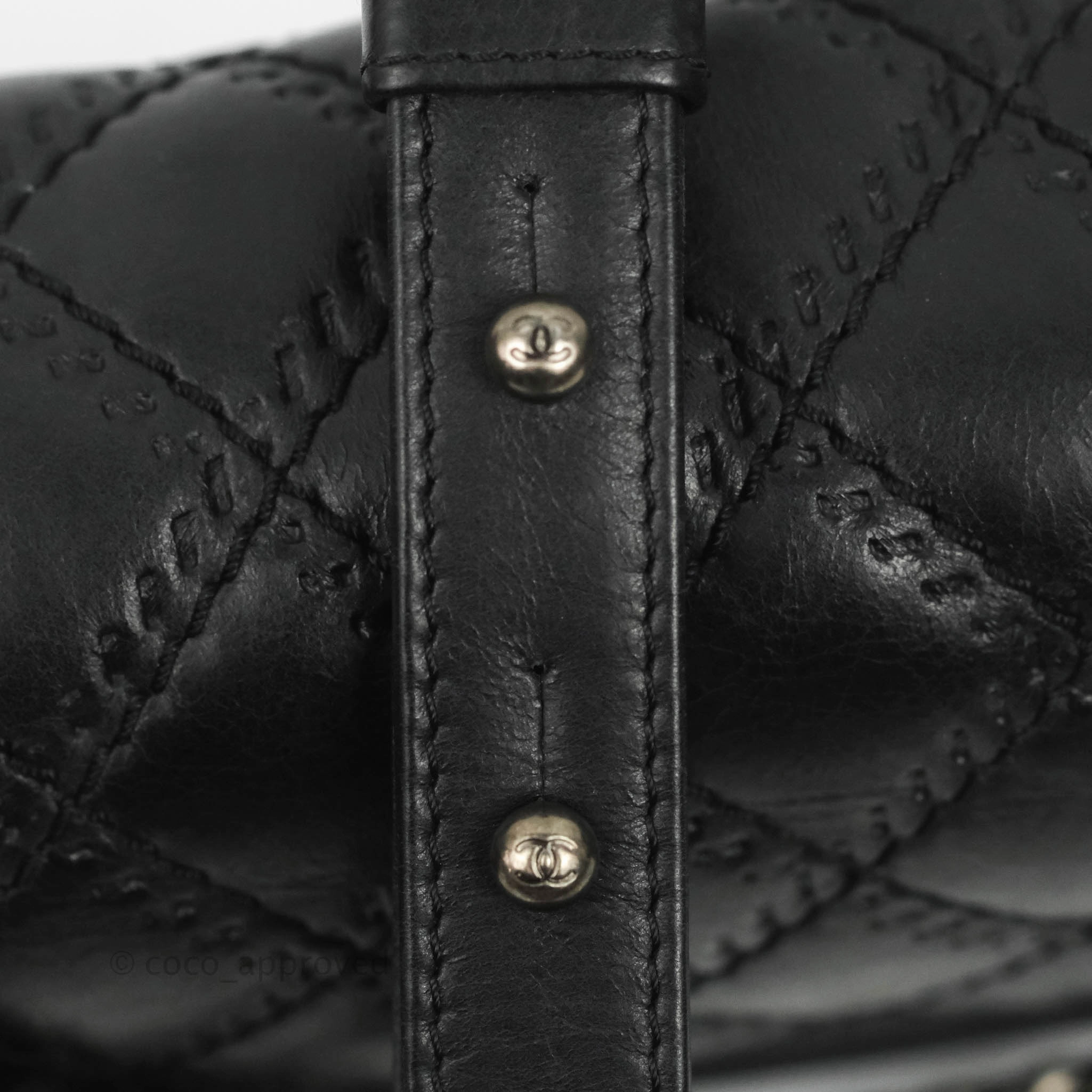 Chanel Small Boy Double Stitch Black Calfskin Ruthenium Hardware