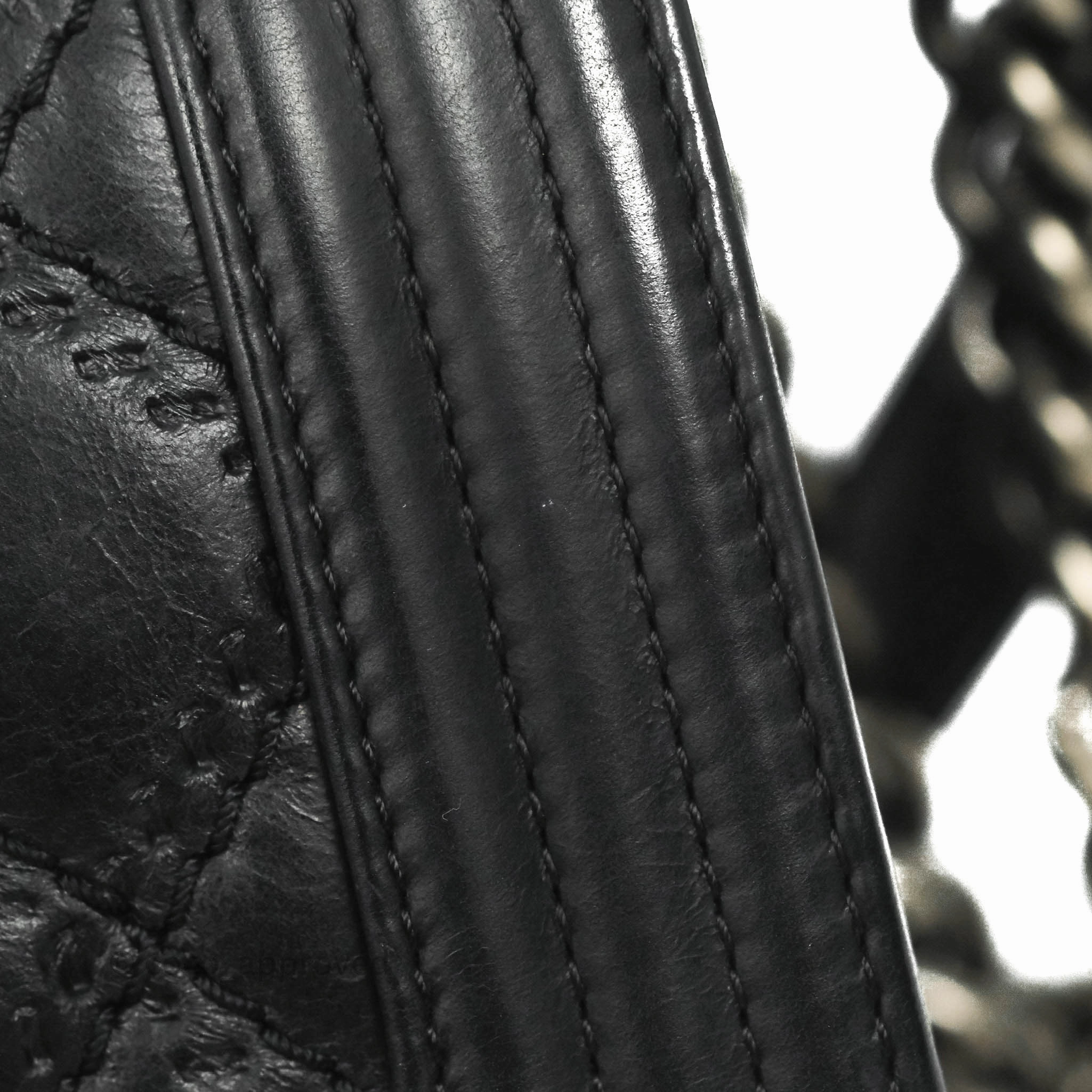 Chanel Small Boy Double Stitch Black Calfskin Ruthenium Hardware