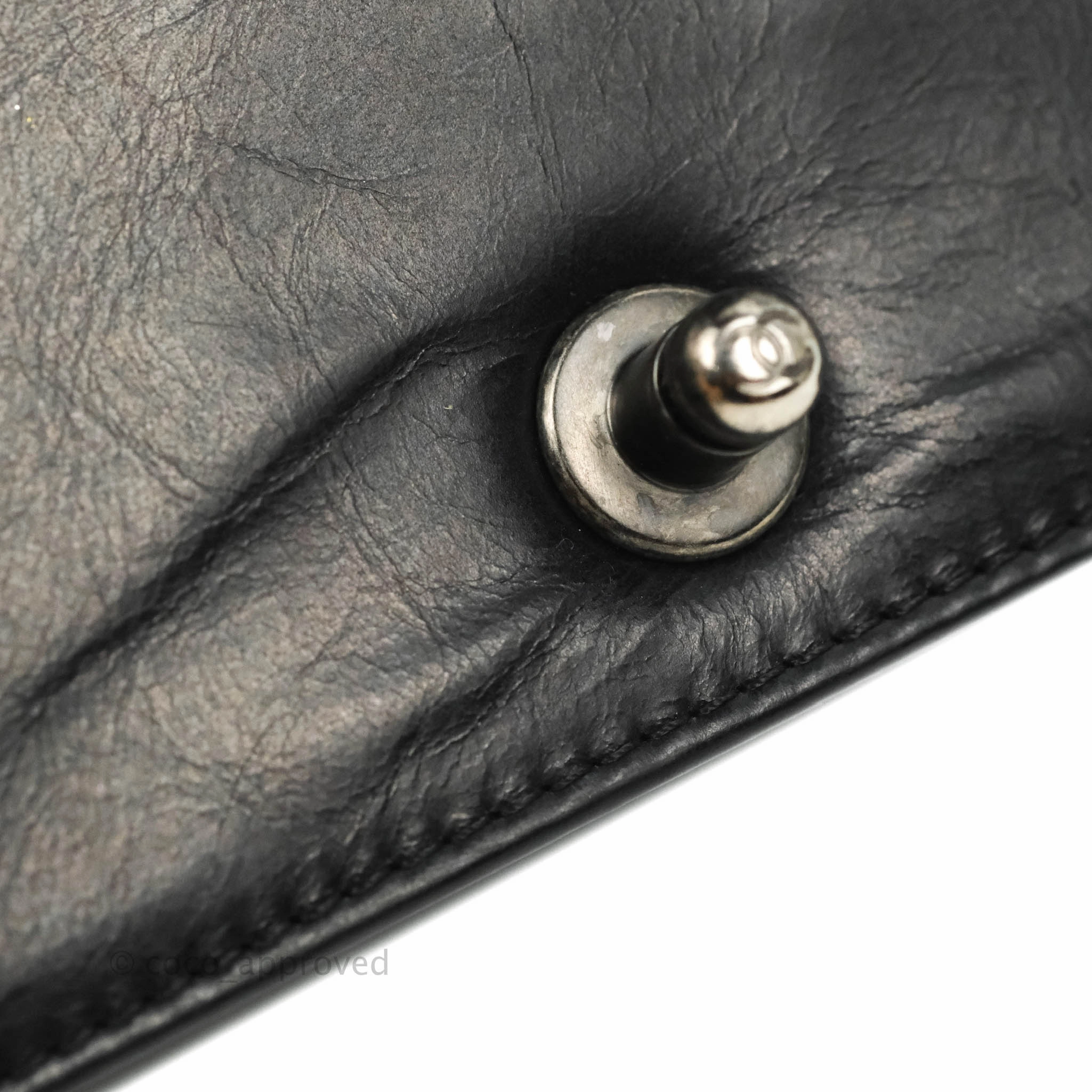 Chanel Small Boy Double Stitch Black Calfskin Ruthenium Hardware