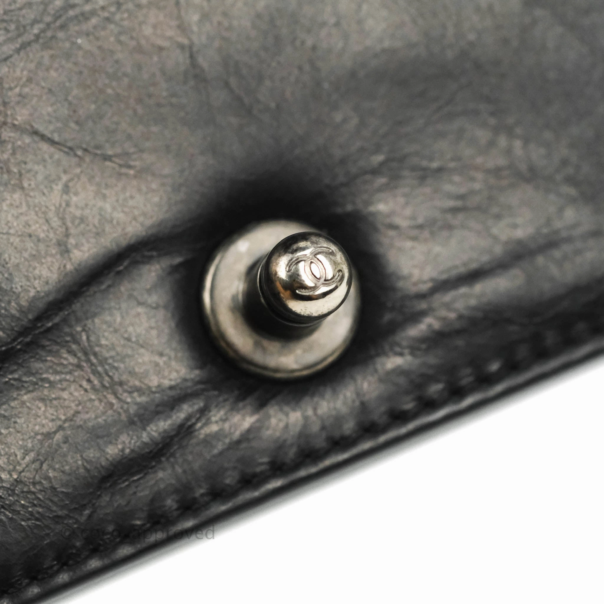Chanel Small Boy Double Stitch Black Calfskin Ruthenium Hardware