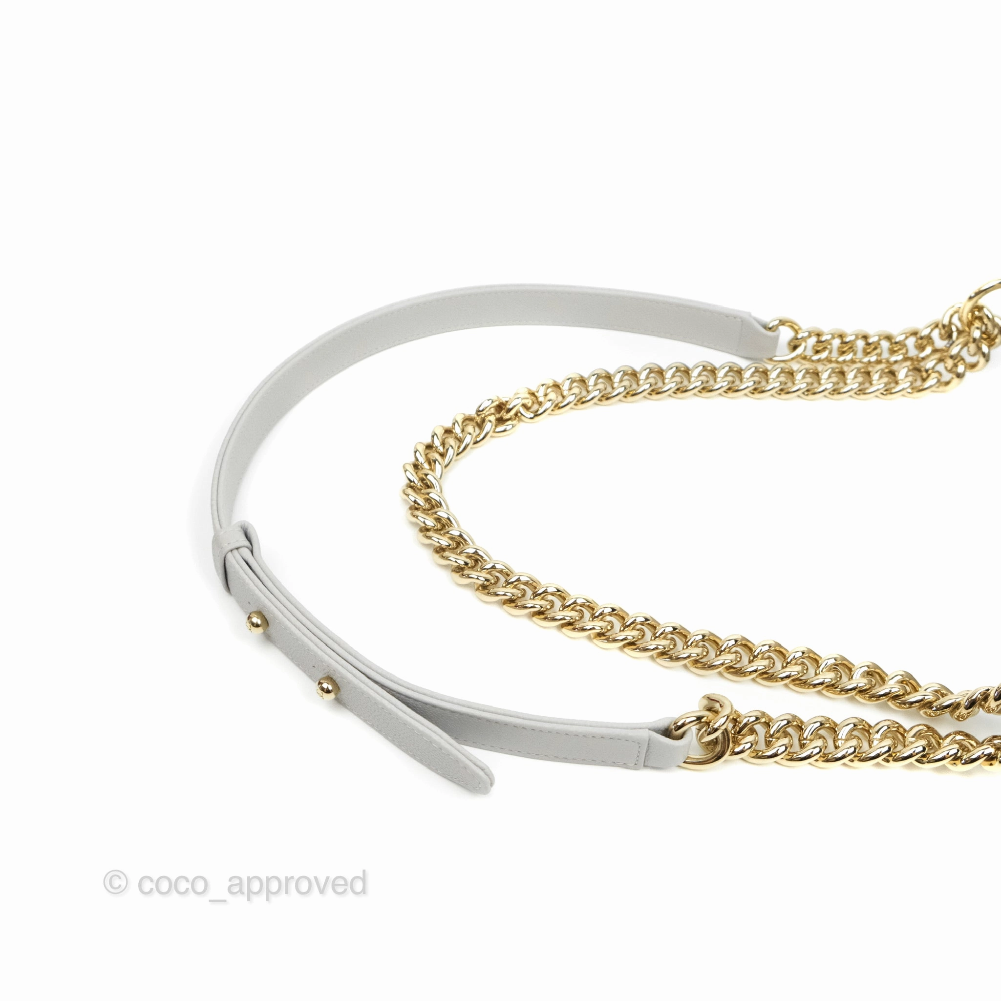 Chanel Small Boy Grey Caviar Gold Hardware