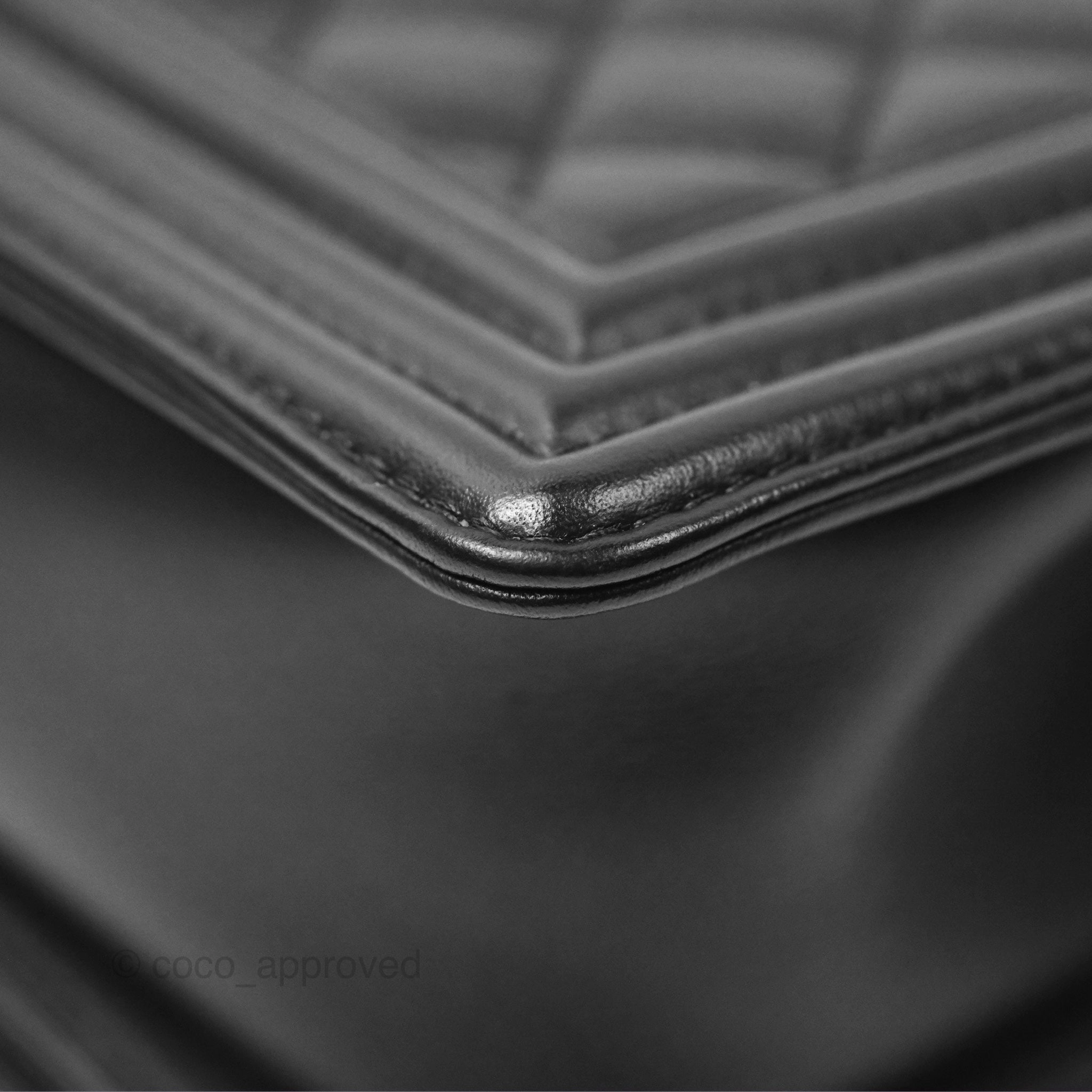 Chanel Small Boy Quilted Black Calfskin Aged Gold Hardware