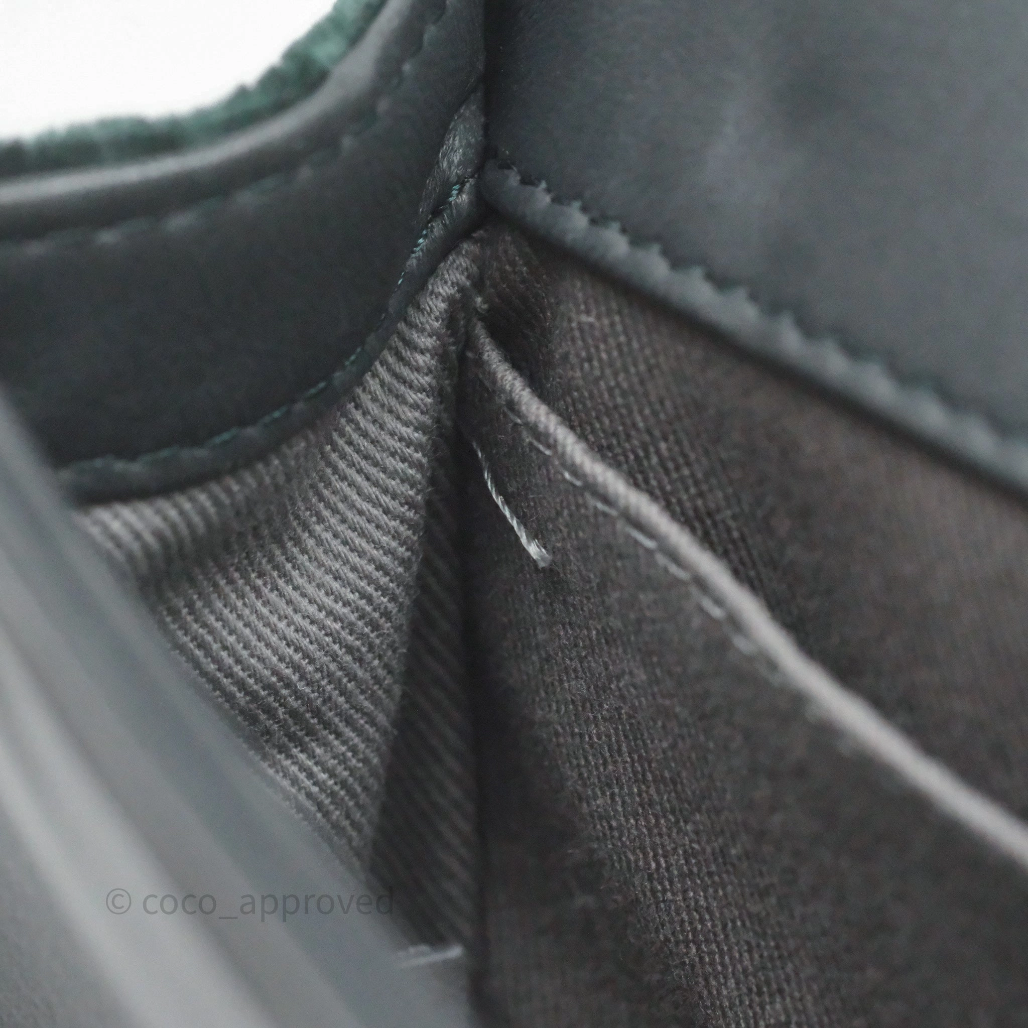 Chanel Small Boy Quilted Dark Green Velvet Ruthenium Hardware