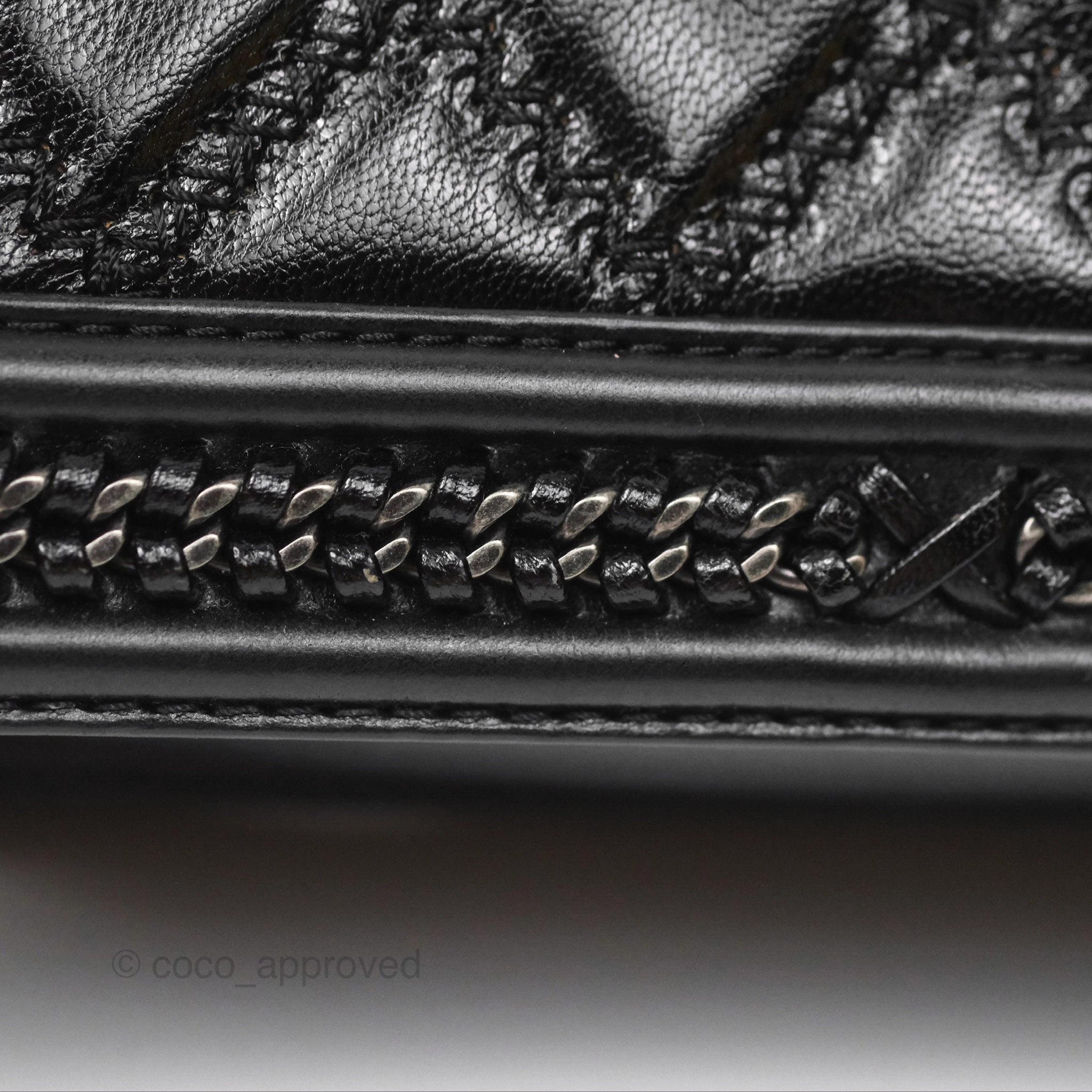 Chanel Small Chain Around Top Handle Boy Black Calfskin Ruthenium Hardware