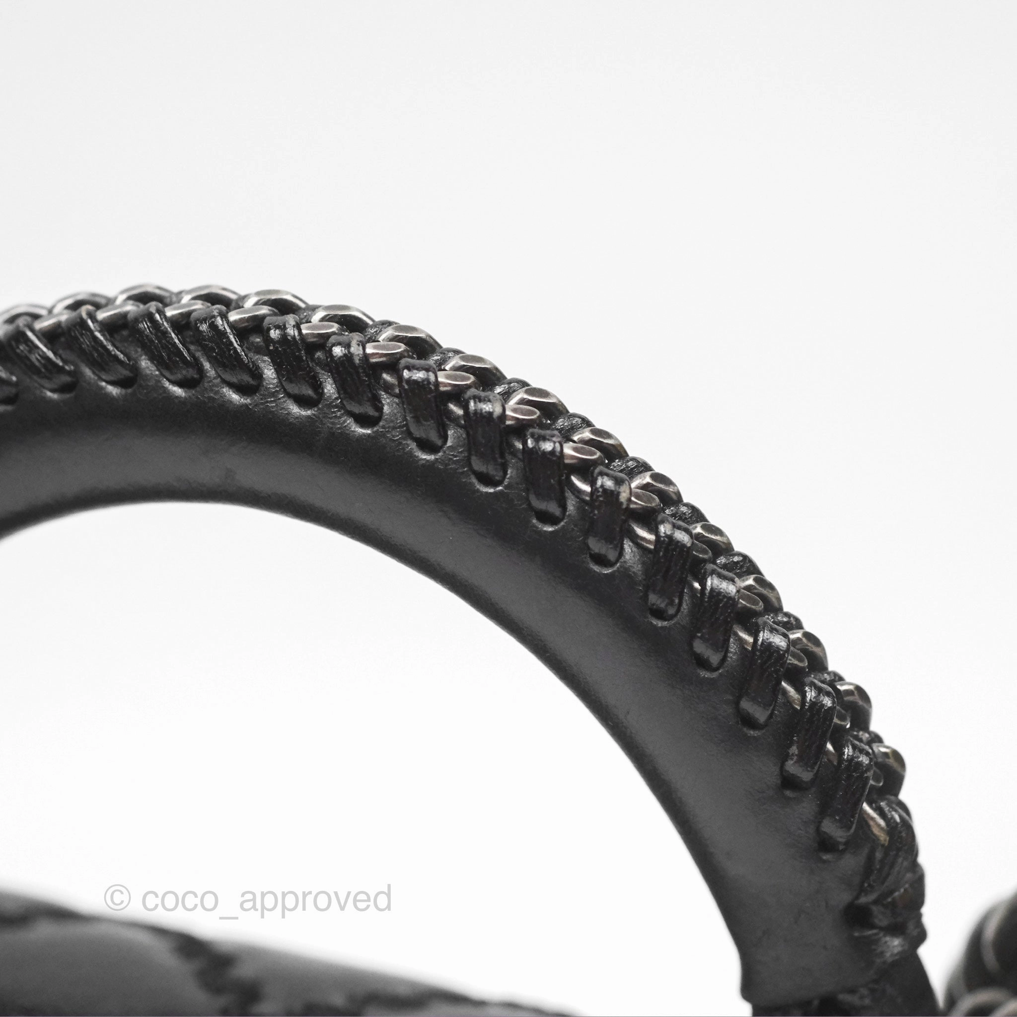 Chanel Small Chain Around Top Handle Boy Black Calfskin Ruthenium Hardware