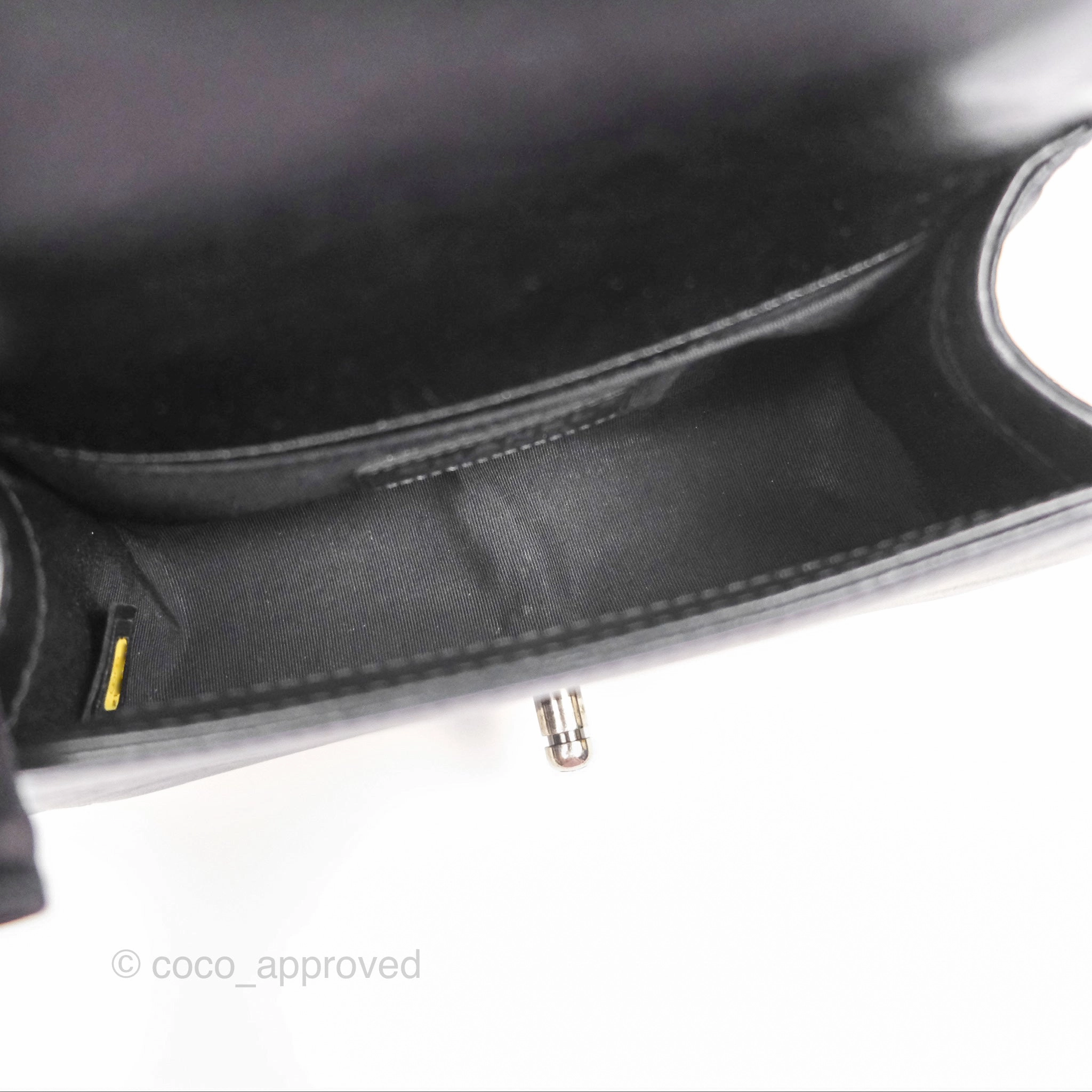 Chanel Small Chain Around Top Handle Boy Black Calfskin Ruthenium Hardware