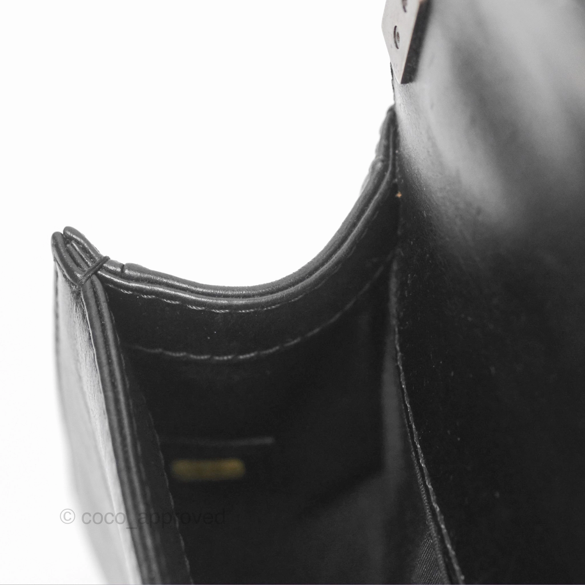Chanel Small Chain Around Top Handle Boy Black Calfskin Ruthenium Hardware