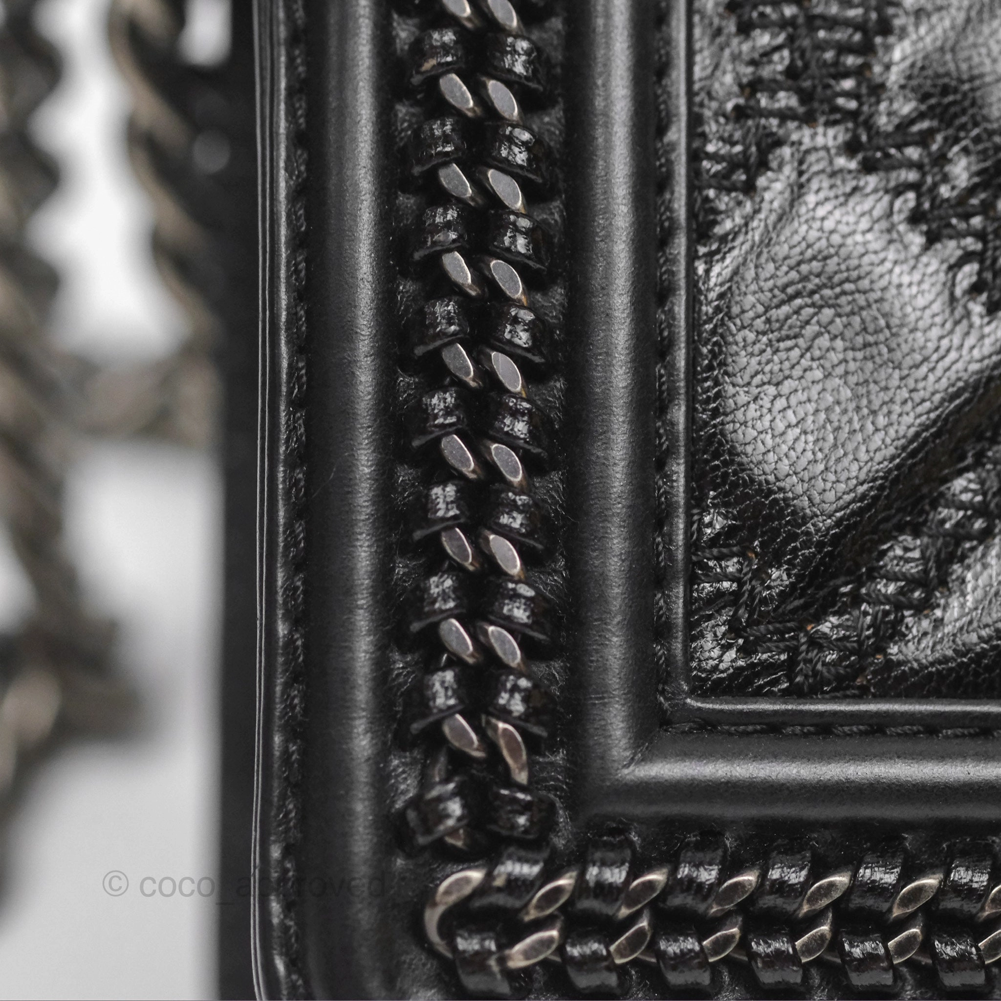 Chanel Small Chain Around Top Handle Boy Black Calfskin Ruthenium Hardware