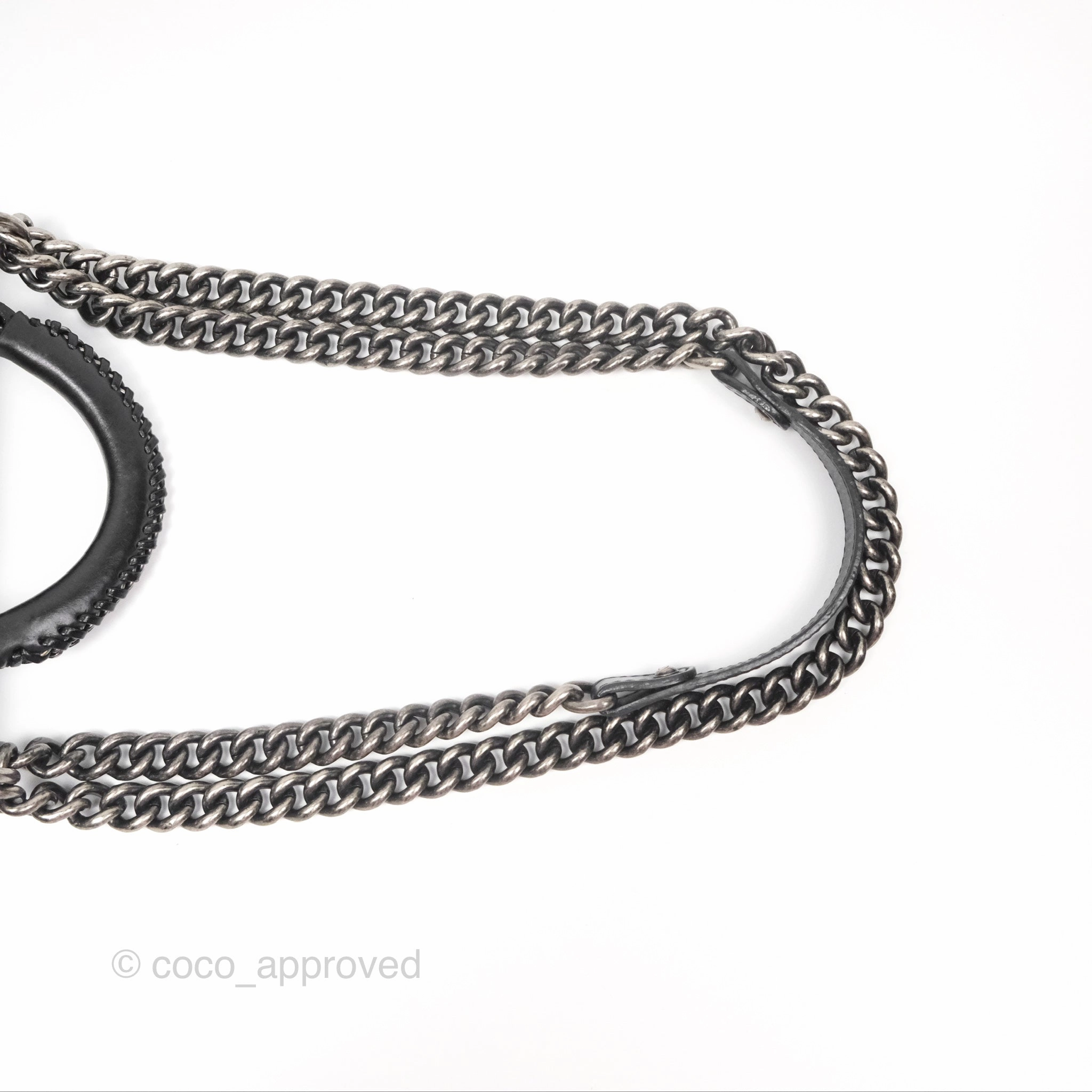 Chanel Small Chain Around Top Handle Boy Black Calfskin Ruthenium Hardware