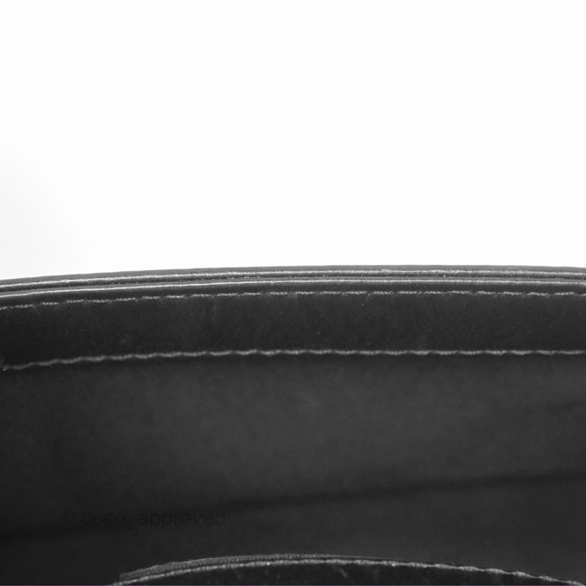 Chanel Small Chain Around Top Handle Boy Black Calfskin Ruthenium Hardware