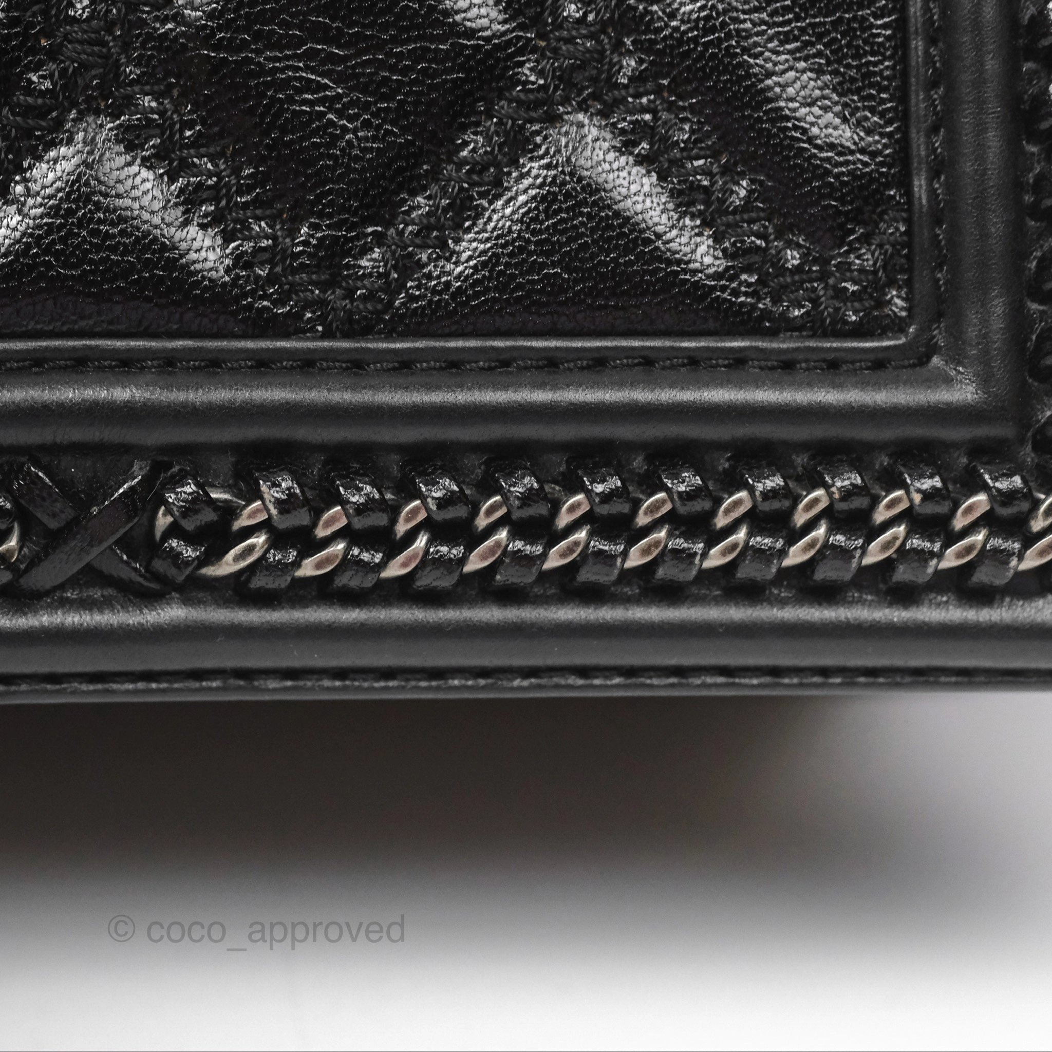 Chanel Small Chain Around Top Handle Boy Black Calfskin Ruthenium Hardware