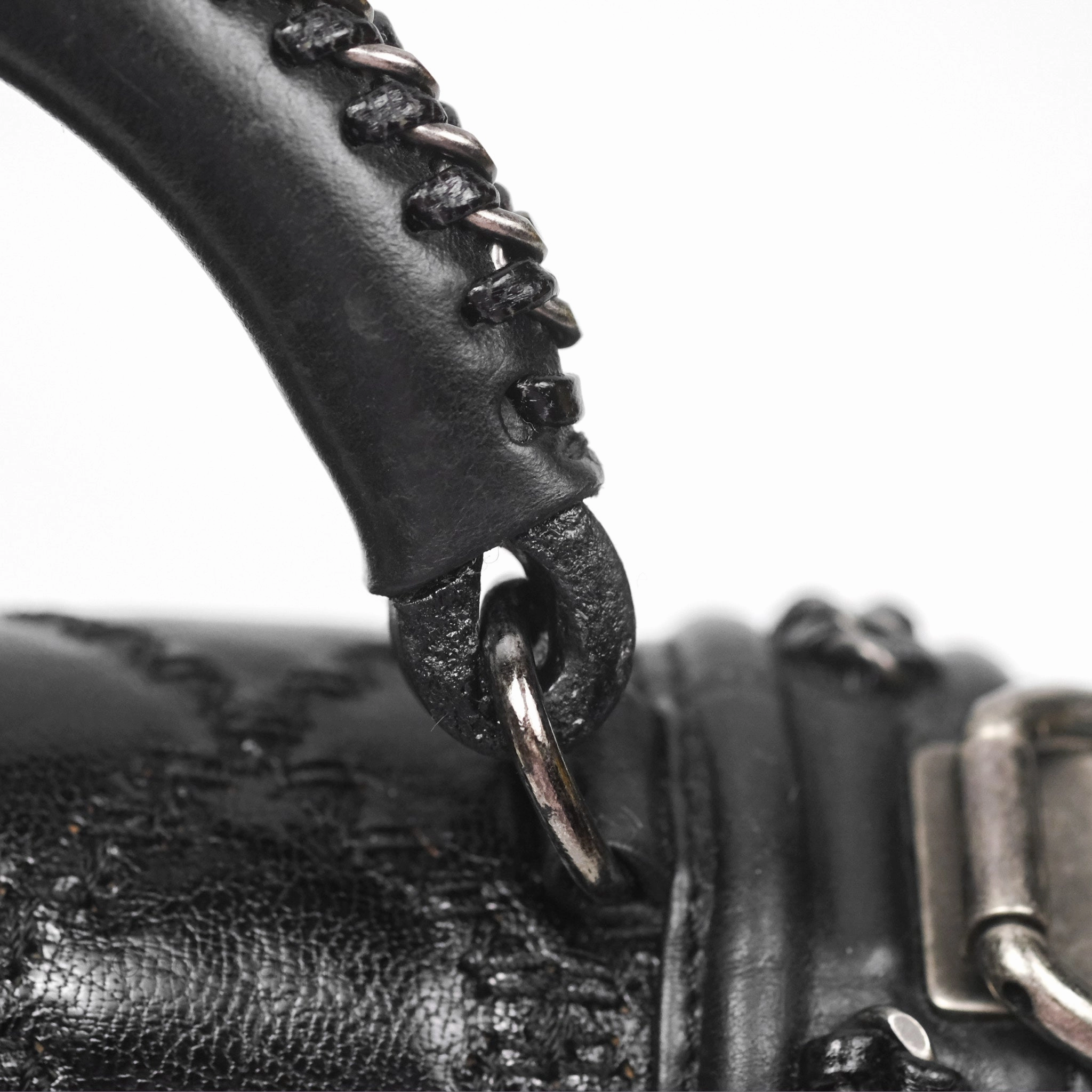 Chanel Small Chain Around Top Handle Boy Black Calfskin Ruthenium Hardware