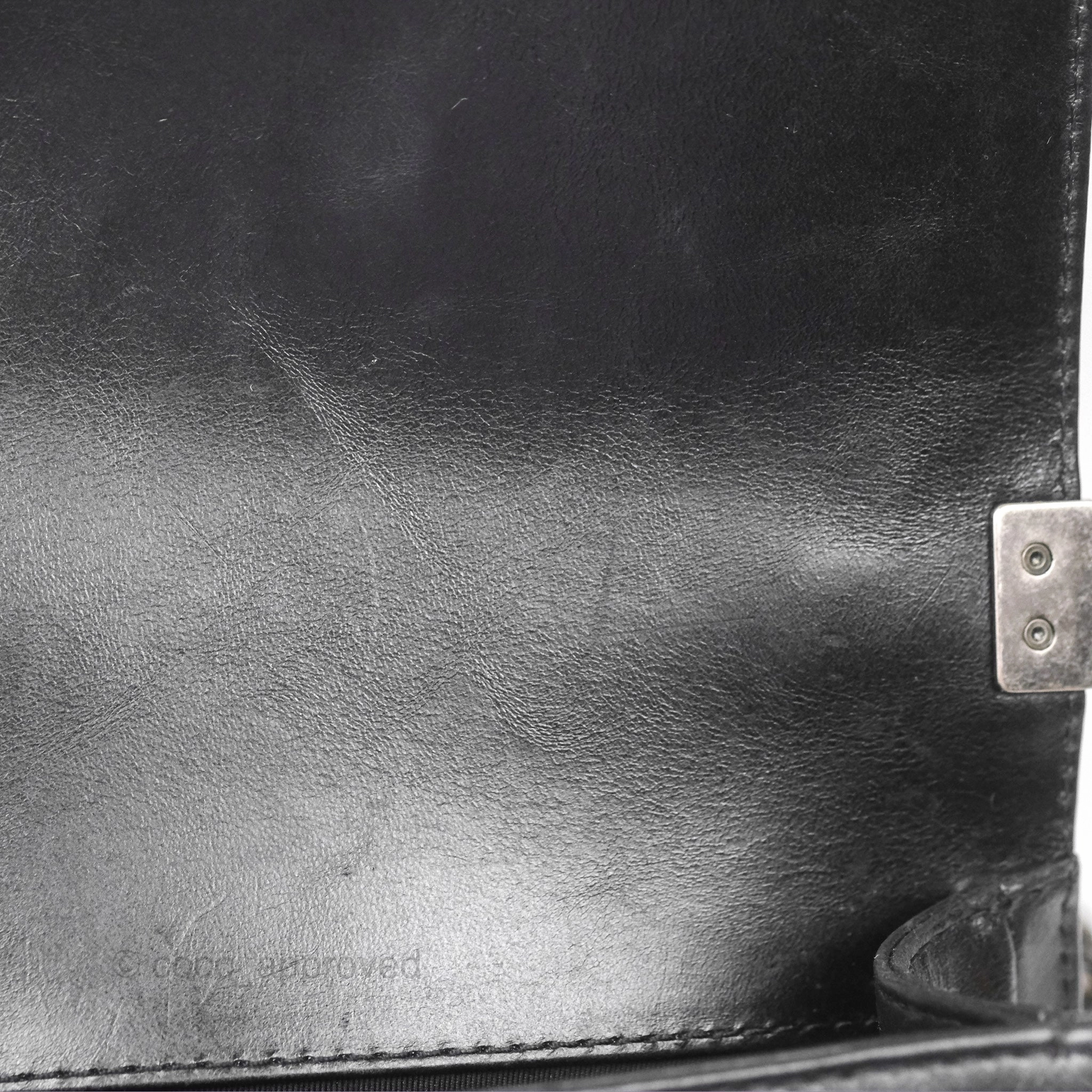 Chanel Small Chain Around Top Handle Boy Black Calfskin Ruthenium Hardware